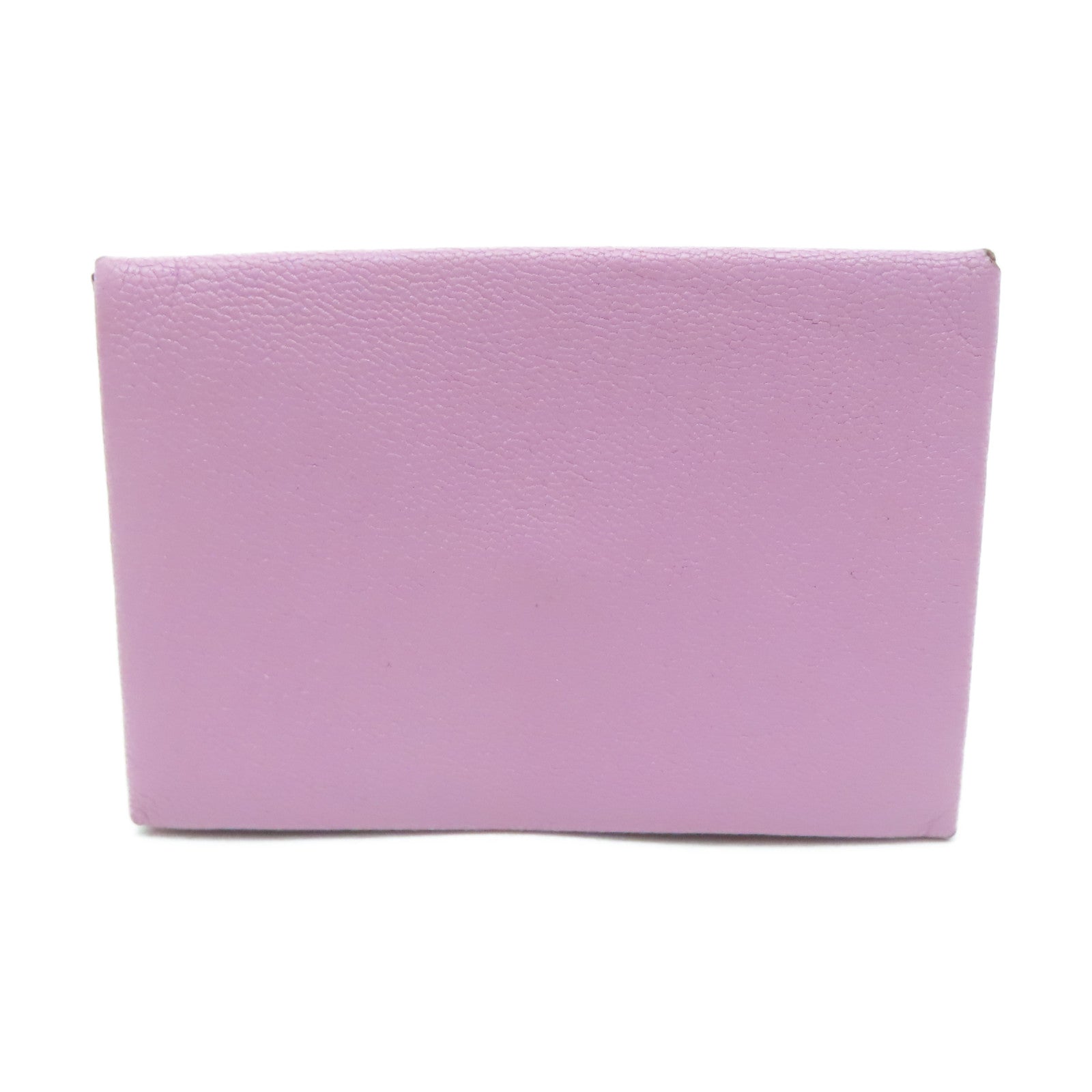 HERMES 【激減優惠】Chevre皮革Calvi Card Case銀扣卡片套淺紫色