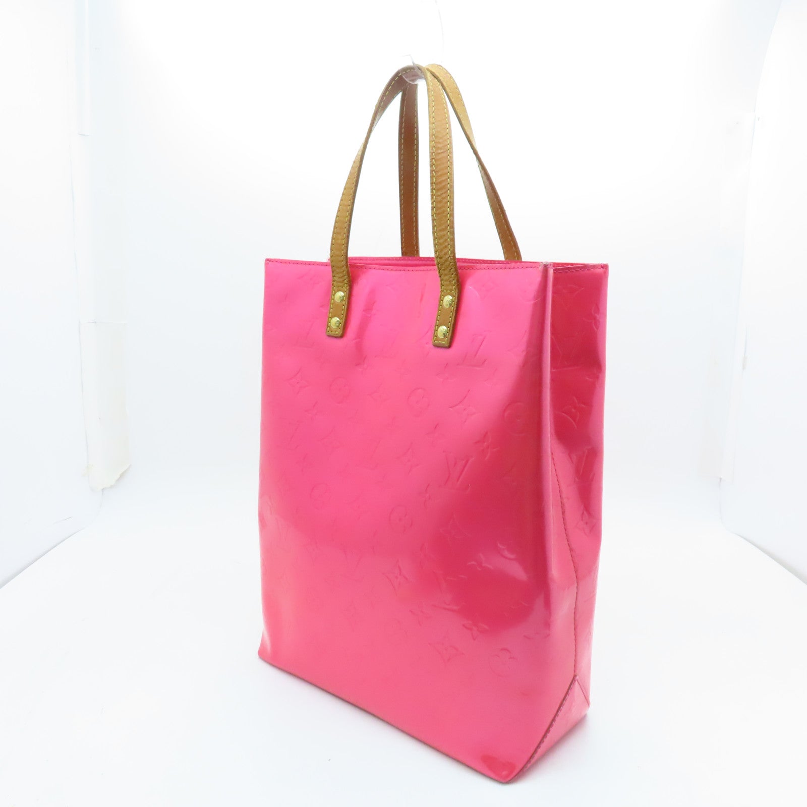 LOUIS VUITTON Vernis Lead MM Gold Buckle Hand Bag Pink
