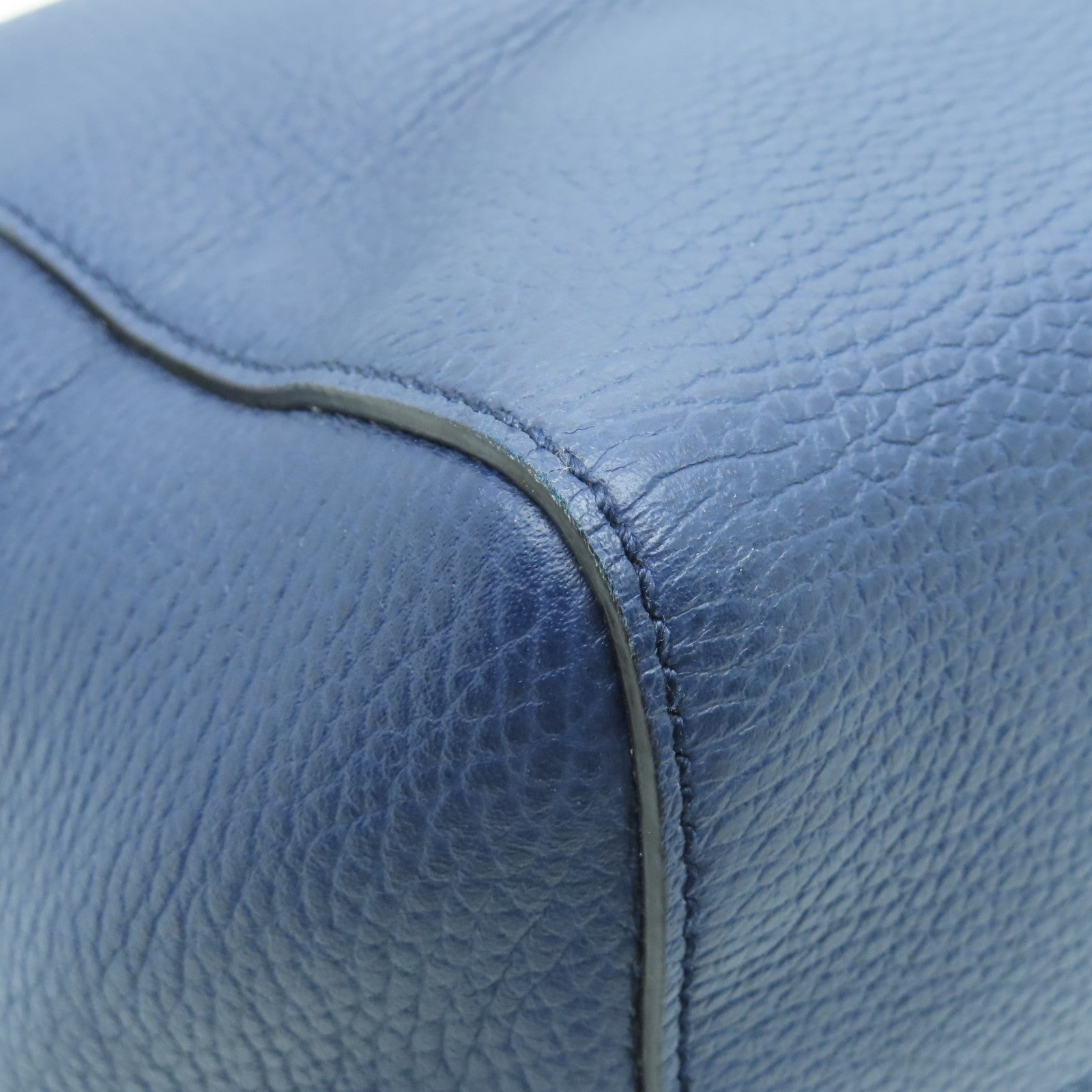 GUCCI Leather Shoulder Bag Gold Buckle Blue/Green