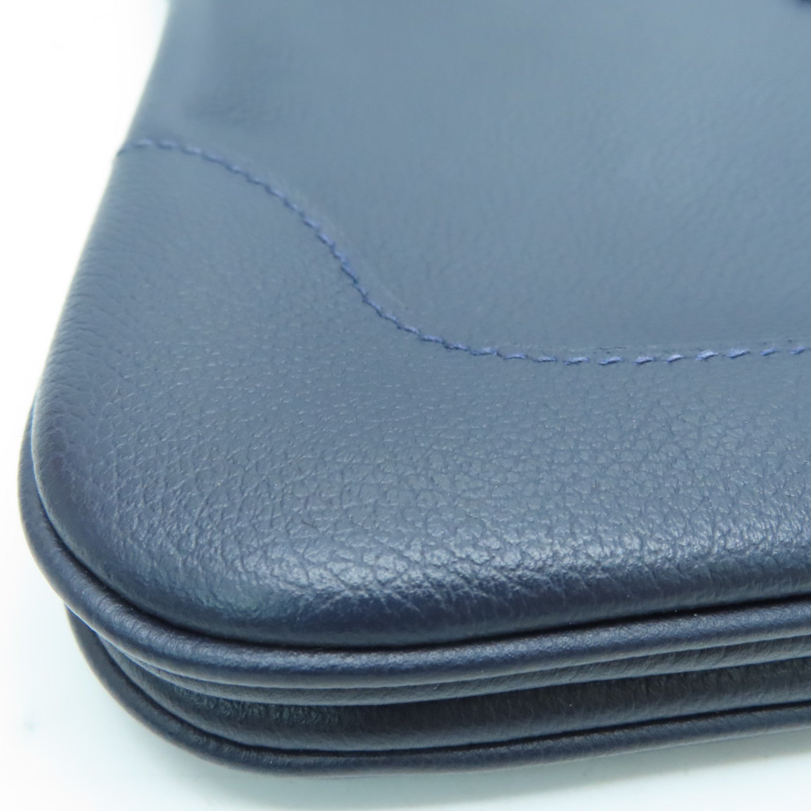 HERMES 【激减优惠】Evercolor皮革Trim 24金扣肩背袋蓝色