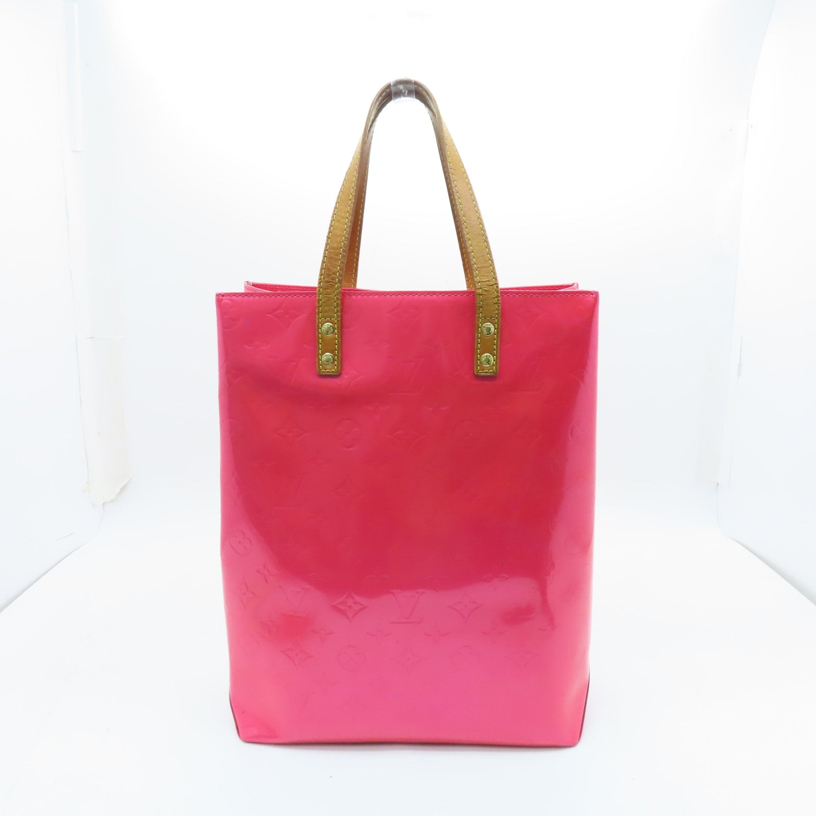 LOUIS VUITTON Vernis Lead MM Gold Buckle Hand Bag Pink