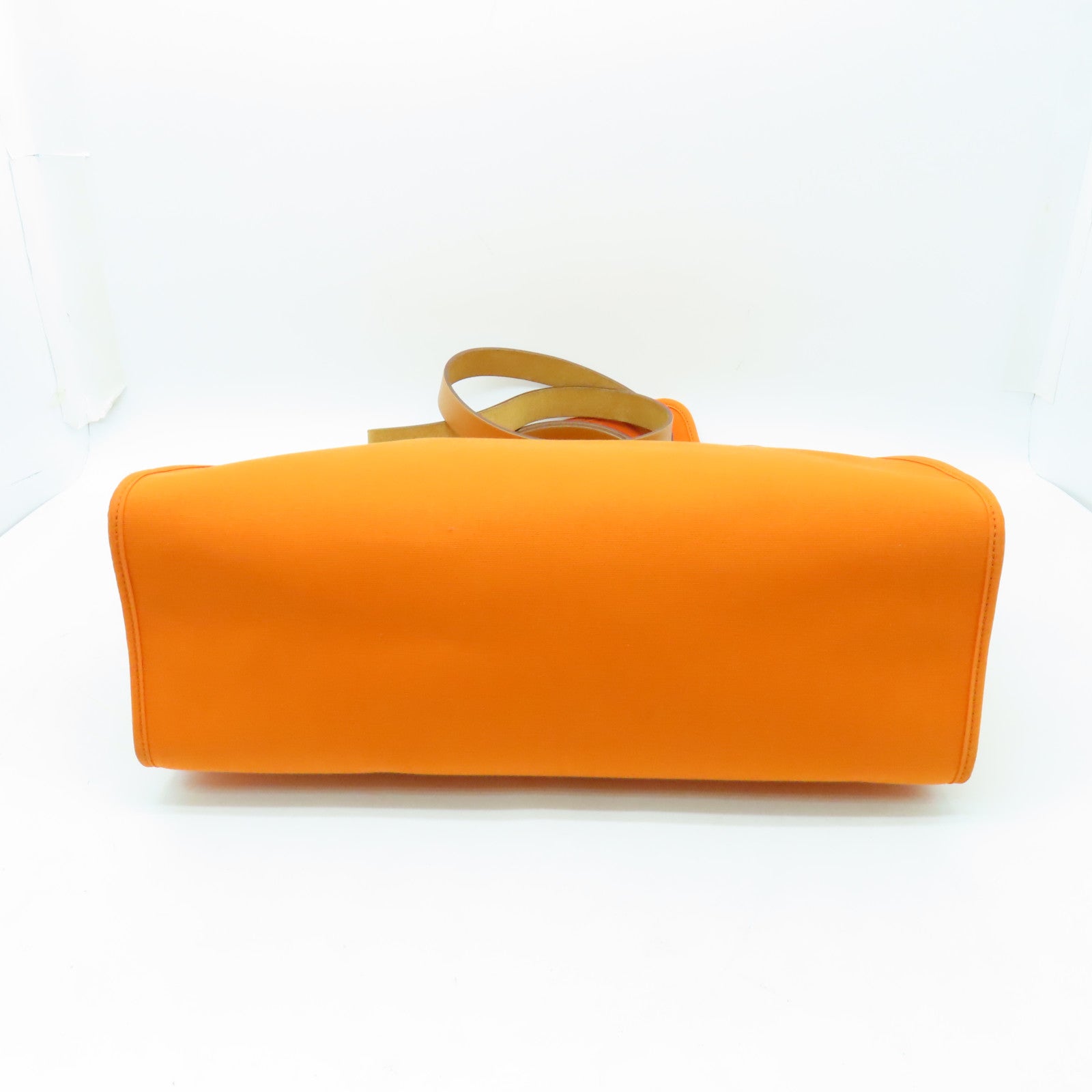 HERMES 【激減優惠】帆布Herbag MM銀扣手挽肩背兩用袋Feu橙色