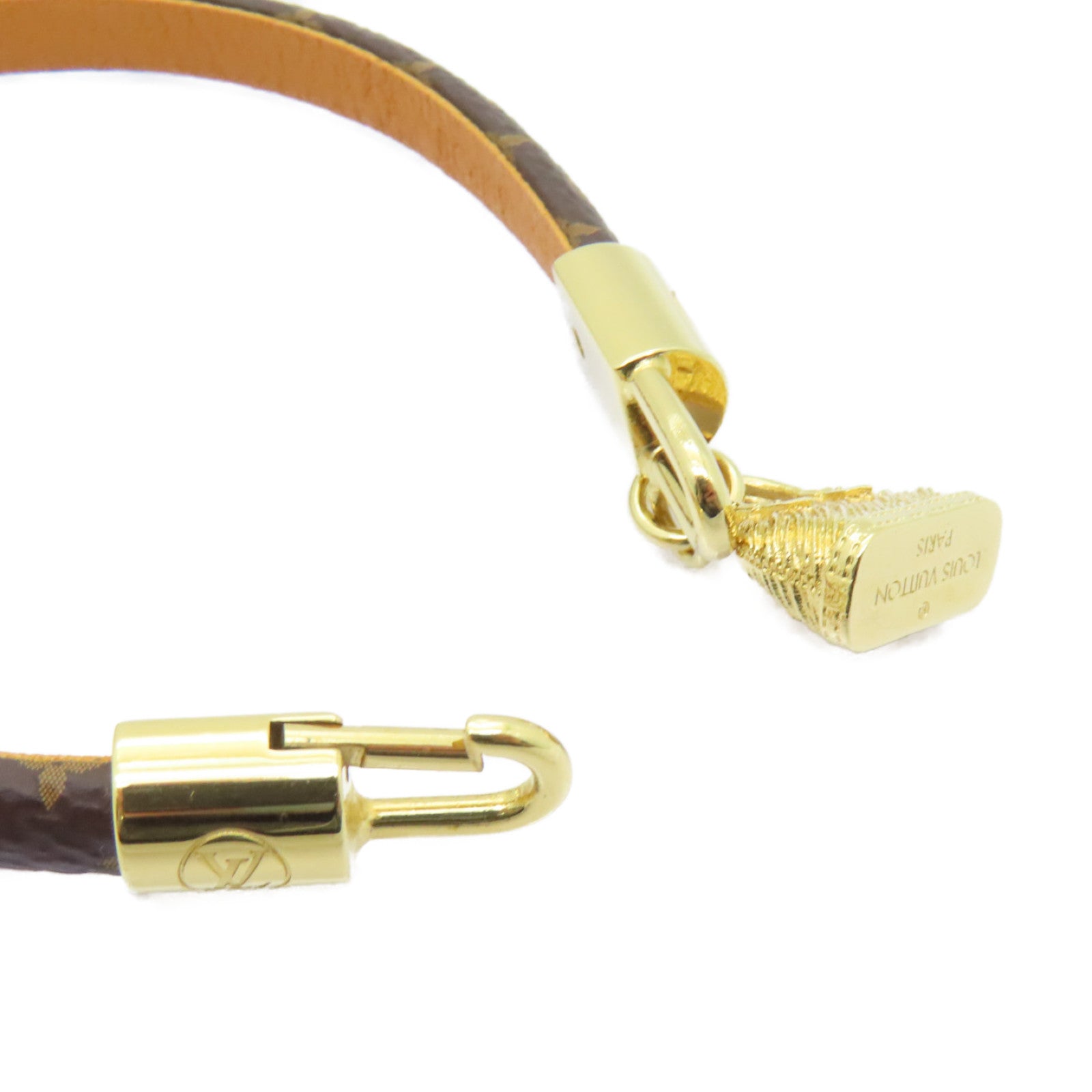LOUIS VUITTON Monogram/金屬Bracelet手鏈棕色/金色
