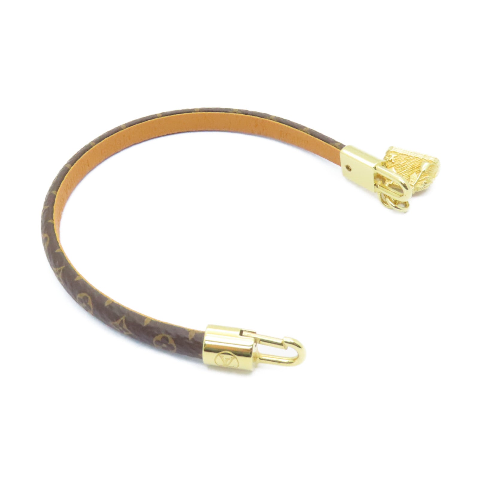 LOUIS VUITTON Monogram/金屬Bracelet手鏈棕色/金色