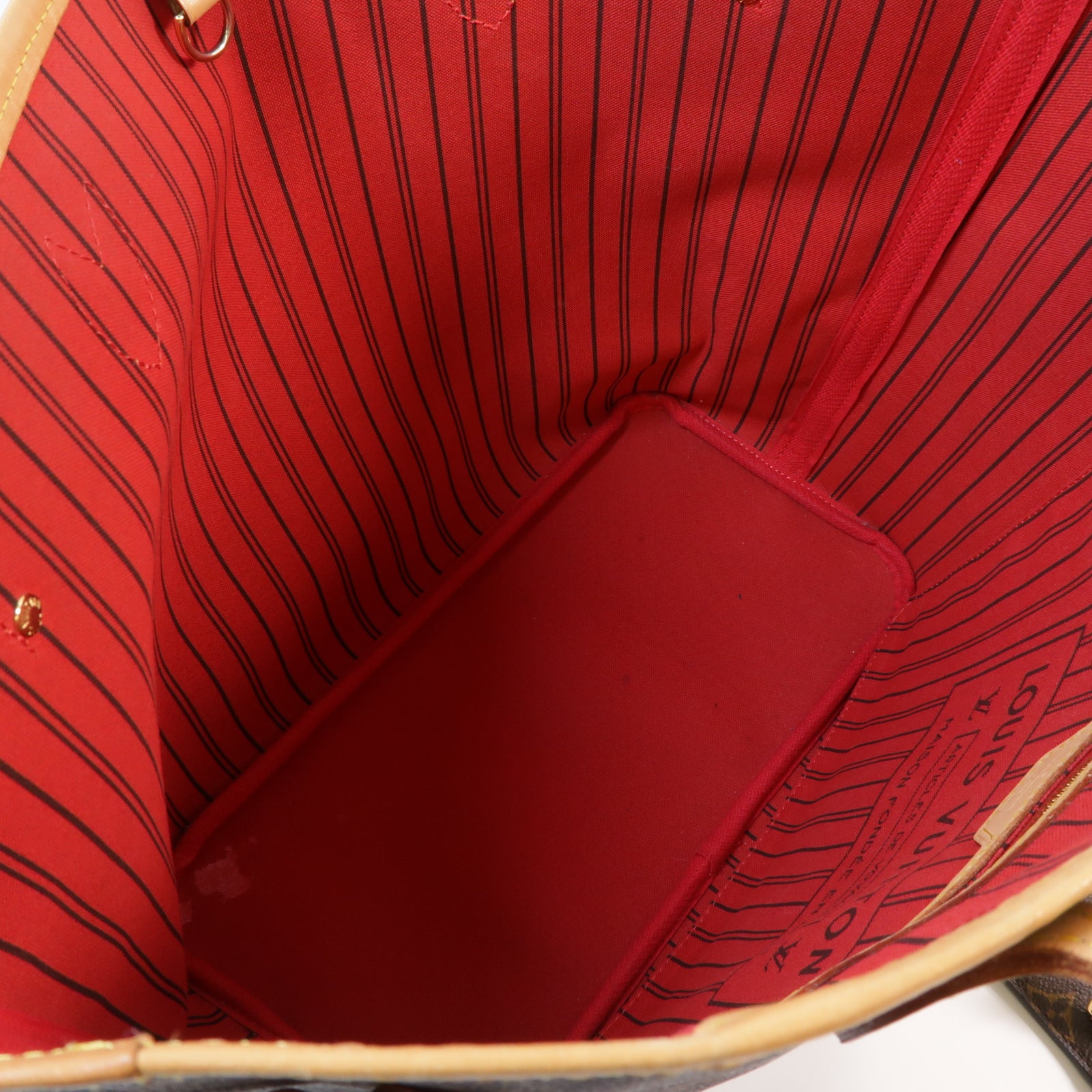 LOUIS VUITTON Monogram Neverfull MM金扣手挽袋啡色