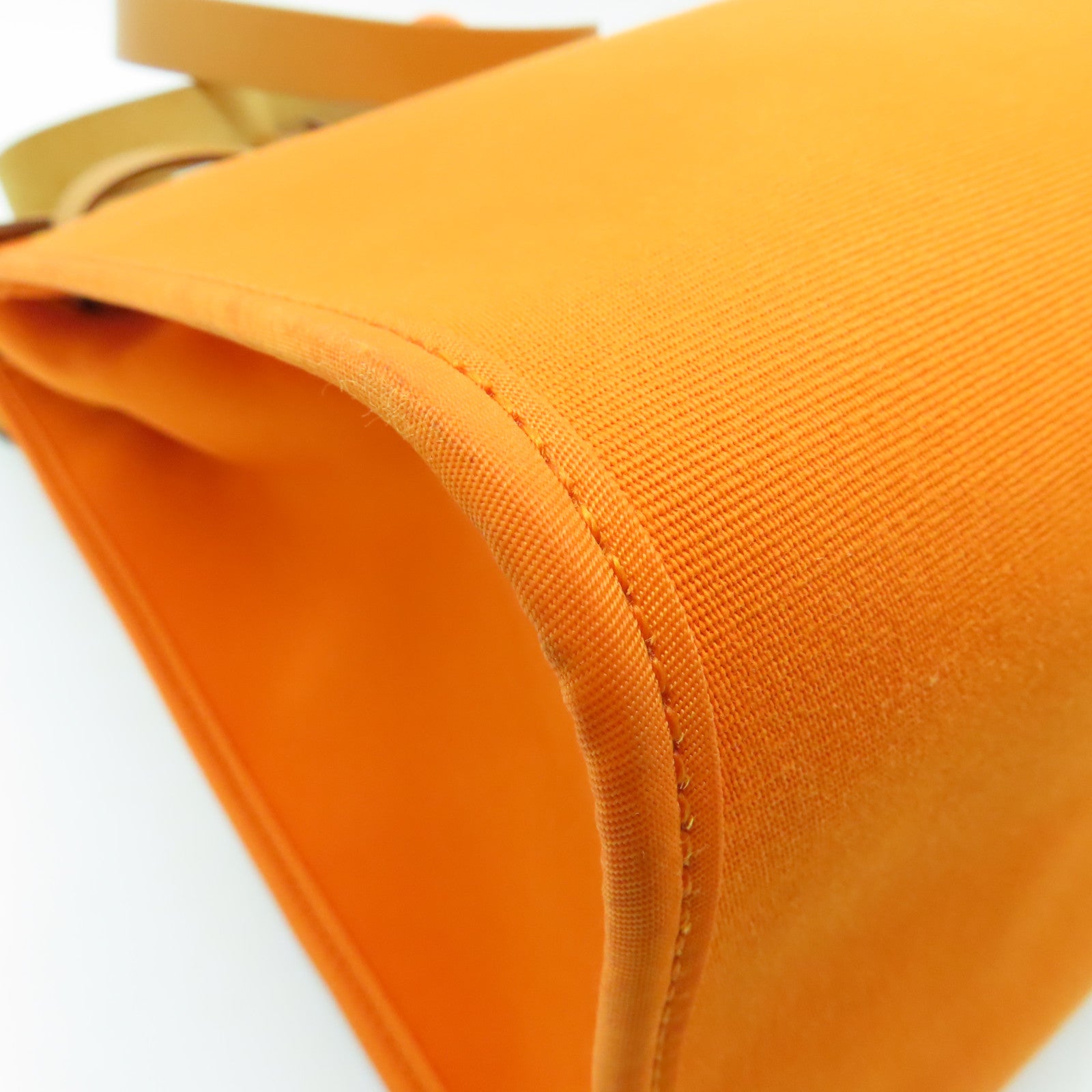 HERMES 【激減優惠】帆布Herbag MM銀扣手挽肩背兩用袋Feu橙色