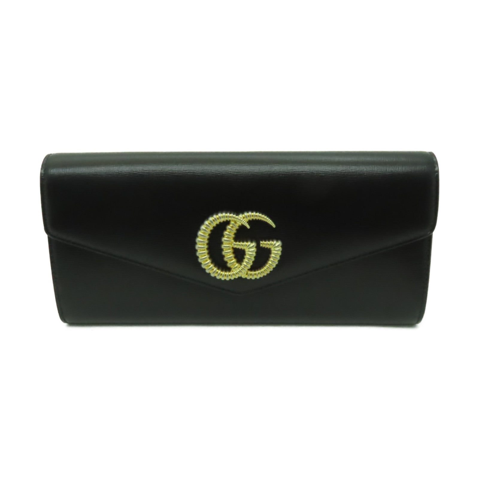 GUCCI 牛皮皮革Broadway Clutch Bag金扣手拿包黑色
