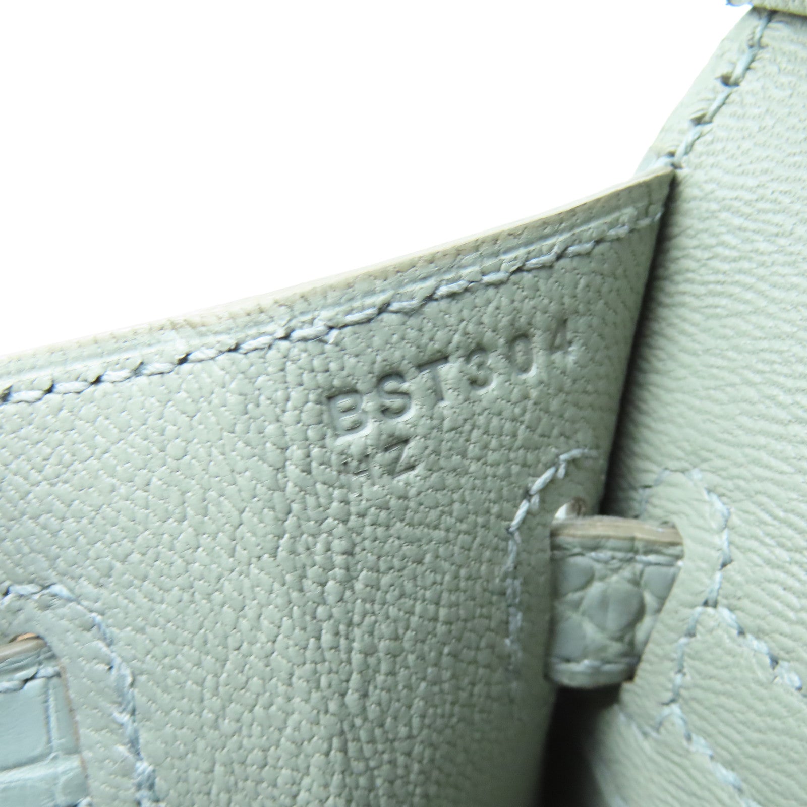 HERMES Alligator Mat皮革Birkin 25 Hand Bag金扣手提袋灰色