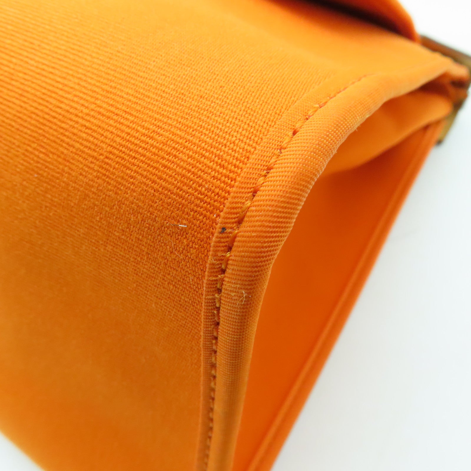 HERMES 【激減優惠】帆布Herbag MM銀扣手挽肩背兩用袋Feu橙色