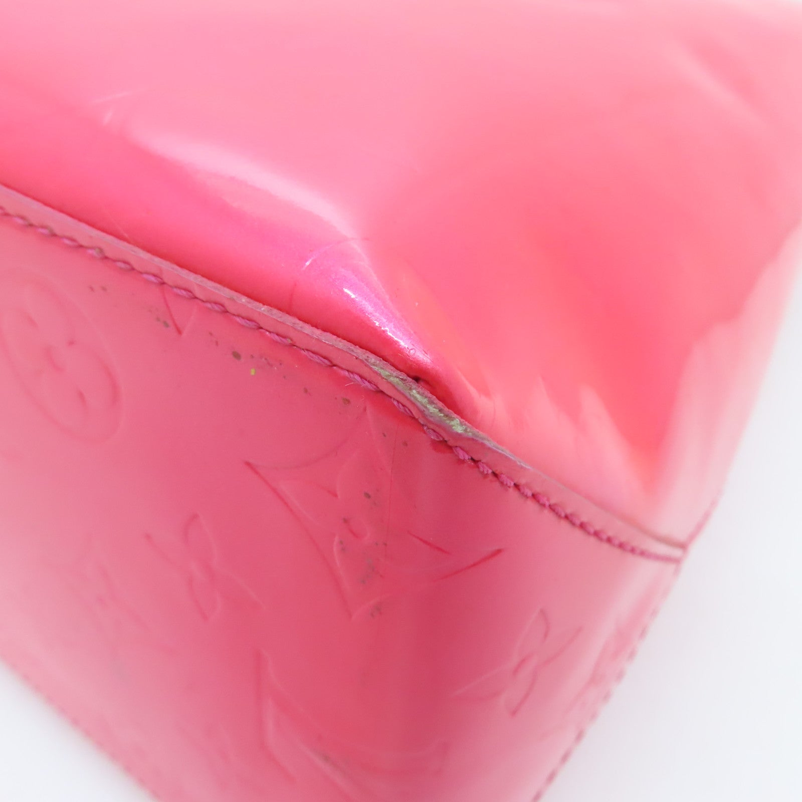 LOUIS VUITTON Vernis Lead MM Gold Buckle Hand Bag Pink