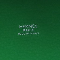 HERMES Clemence皮革Picotin PM银扣手挽袋Vert Comics绿色