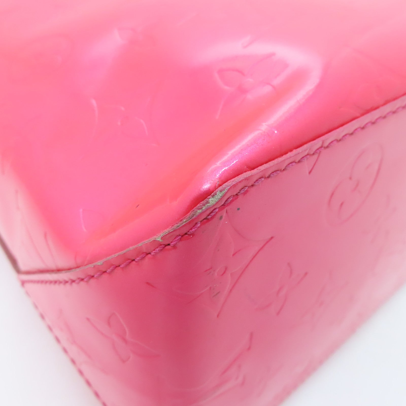 LOUIS VUITTON Vernis Lead MM Gold Buckle Hand Bag Pink