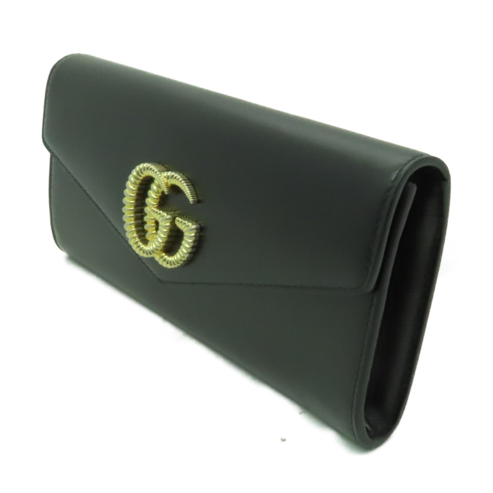 GUCCI 牛皮皮革Broadway Clutch Bag金扣手拿包黑色