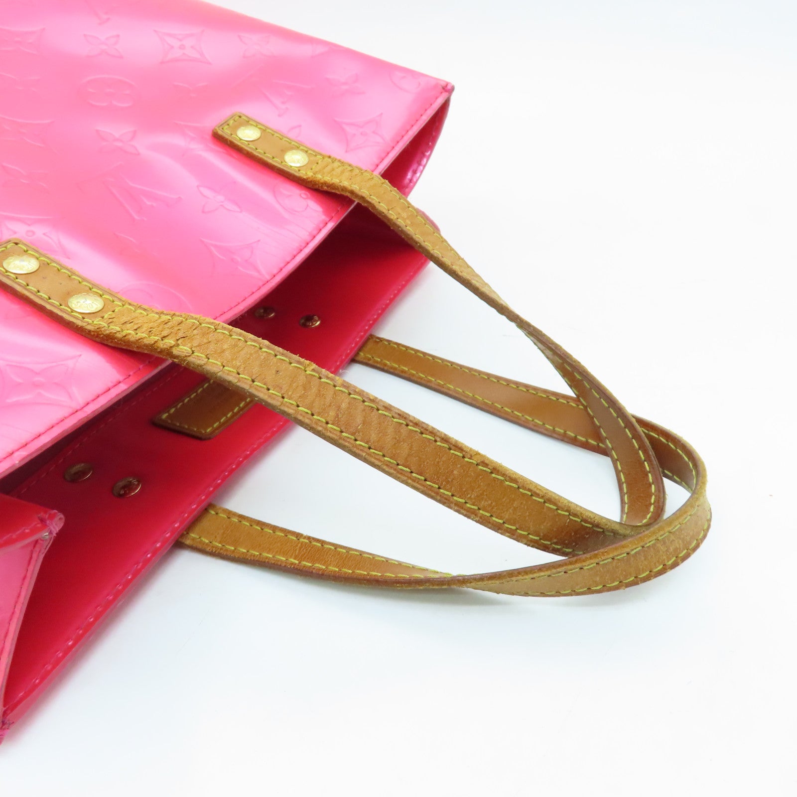 LOUIS VUITTON Vernis Lead MM Gold Buckle Hand Bag Pink