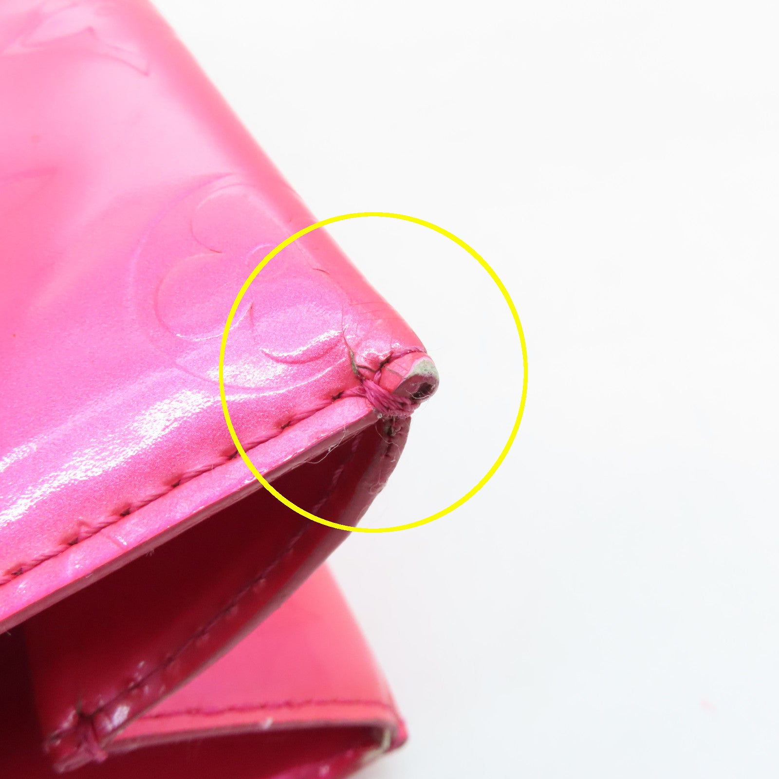 LOUIS VUITTON Vernis Lead MM Gold Buckle Hand Bag Pink