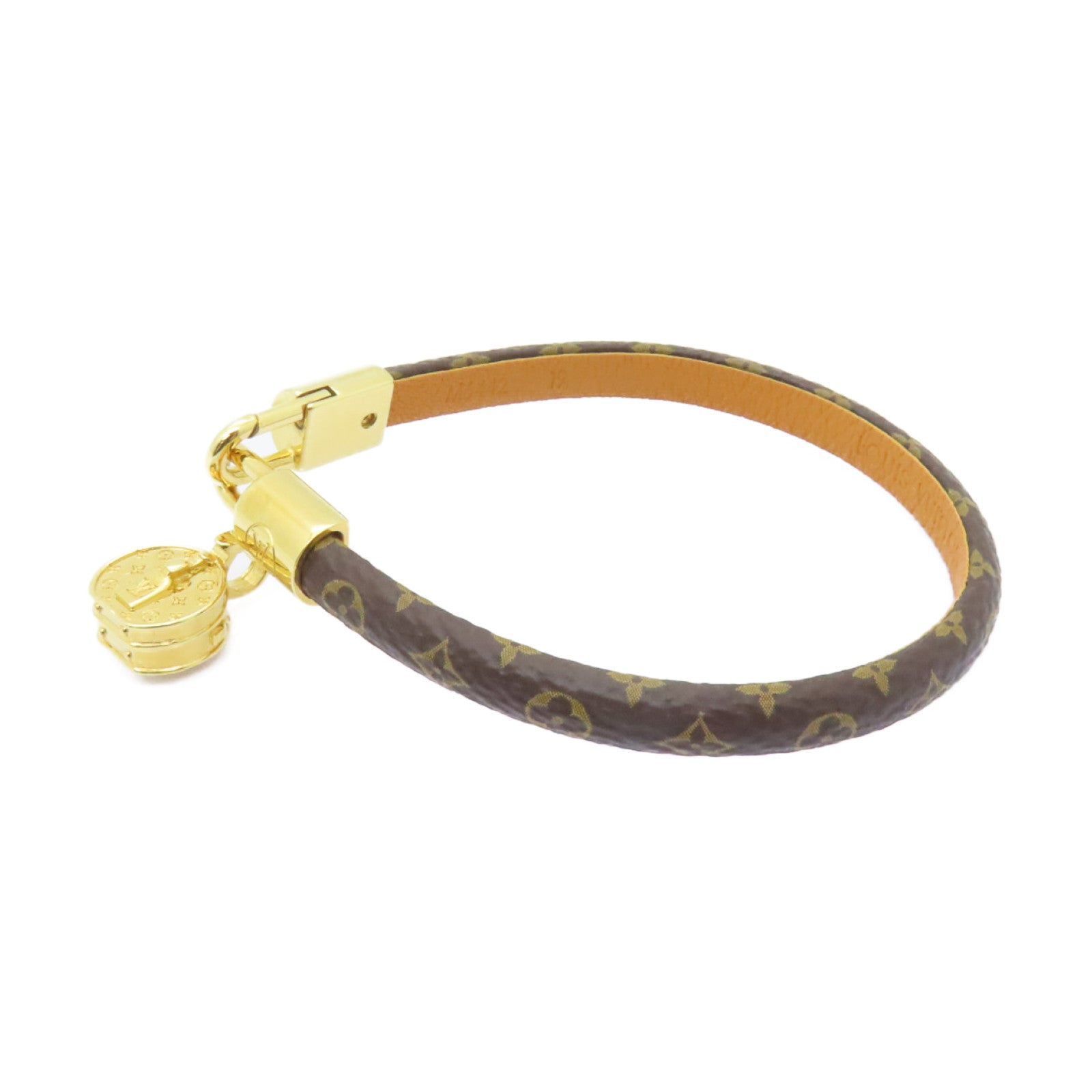 LOUIS VUITTON Monogram/金屬Bracelet手鏈棕色/金色