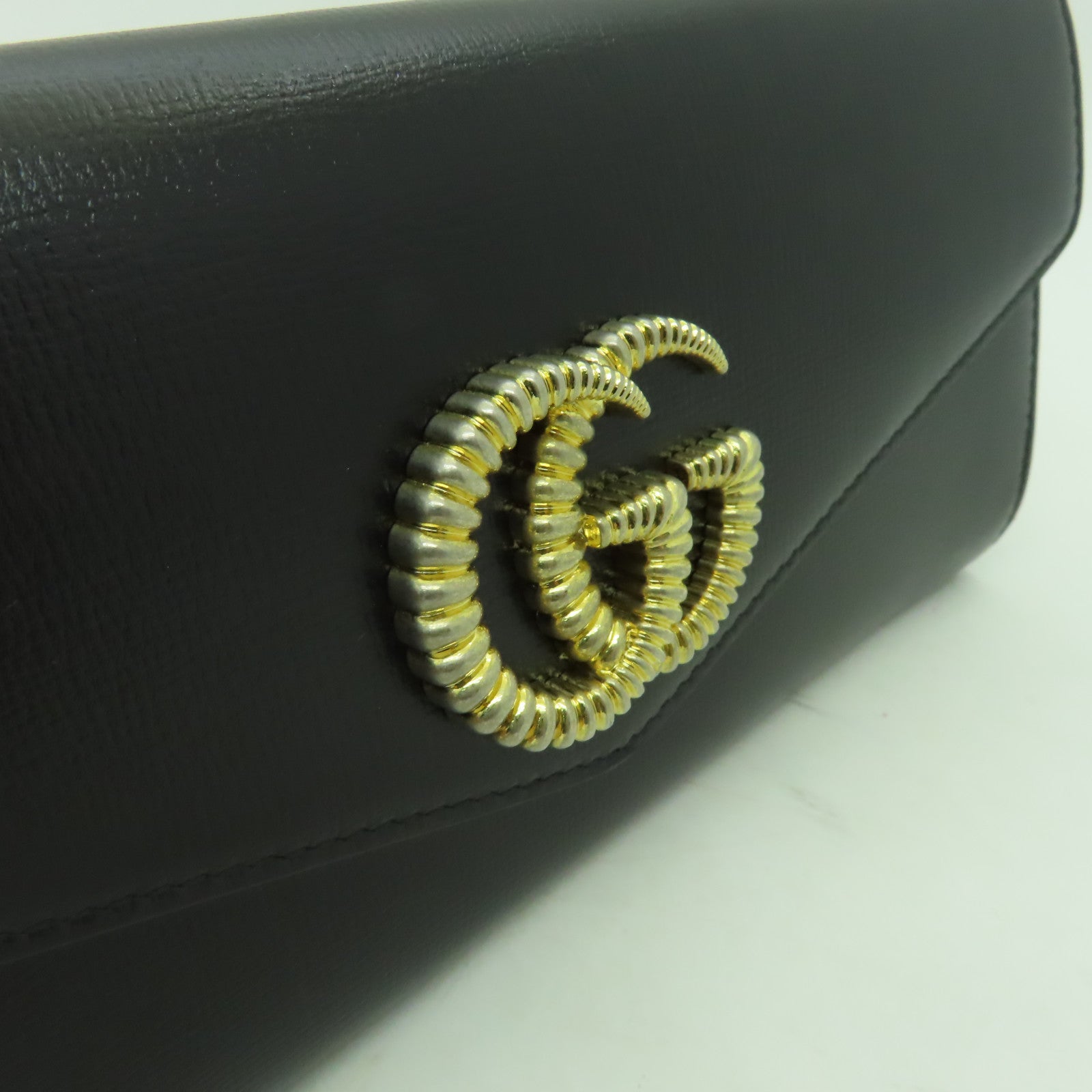 GUCCI 牛皮皮革Broadway Clutch Bag金扣手拿包黑色
