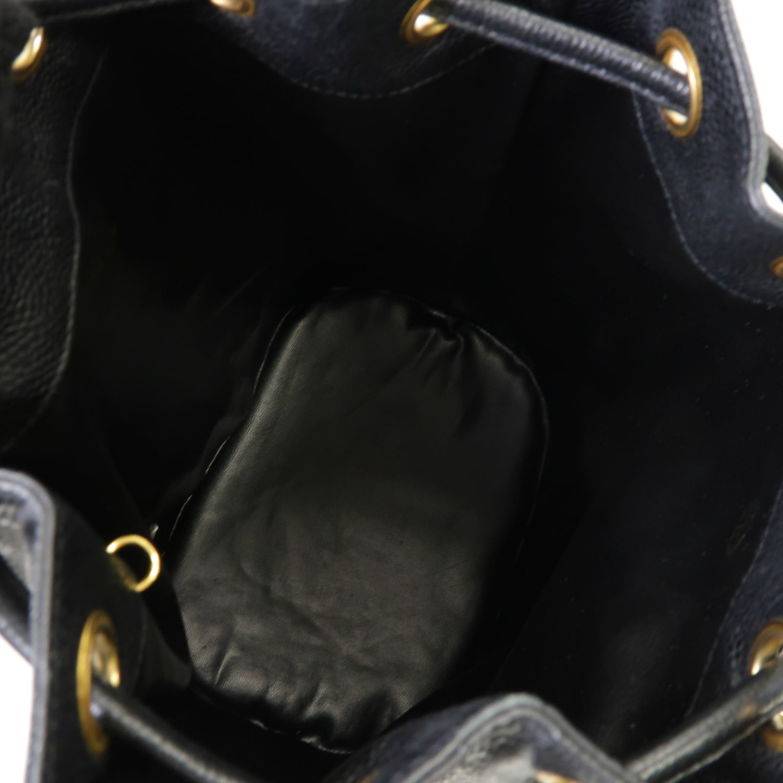 CHANEL Caviar皮革Vintage Bucket金扣鏈帶肩背袋黒色