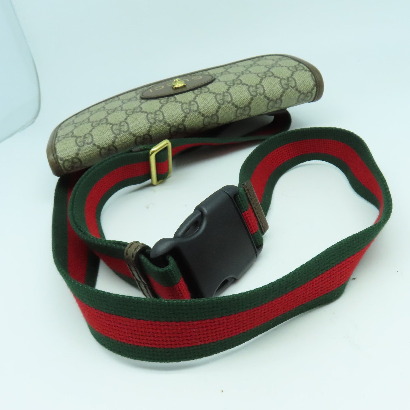 GUCCI 塗層帆布Neo Vintage GG Supreme金扣腰包啡色