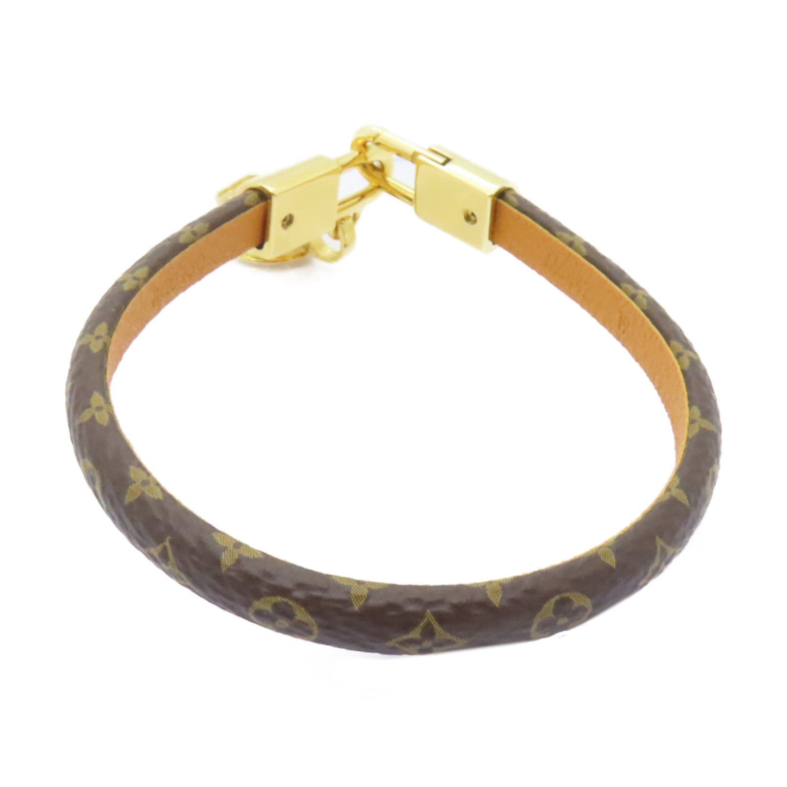 LOUIS VUITTON Monogram/金屬Bracelet手鏈棕色/金色