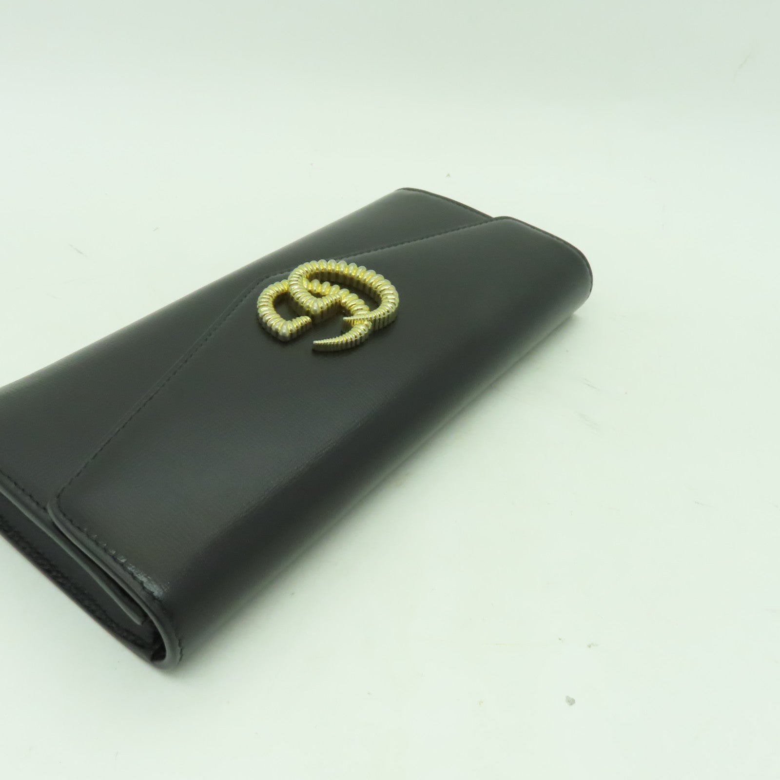 GUCCI 牛皮皮革Broadway Clutch Bag金扣手拿包黑色