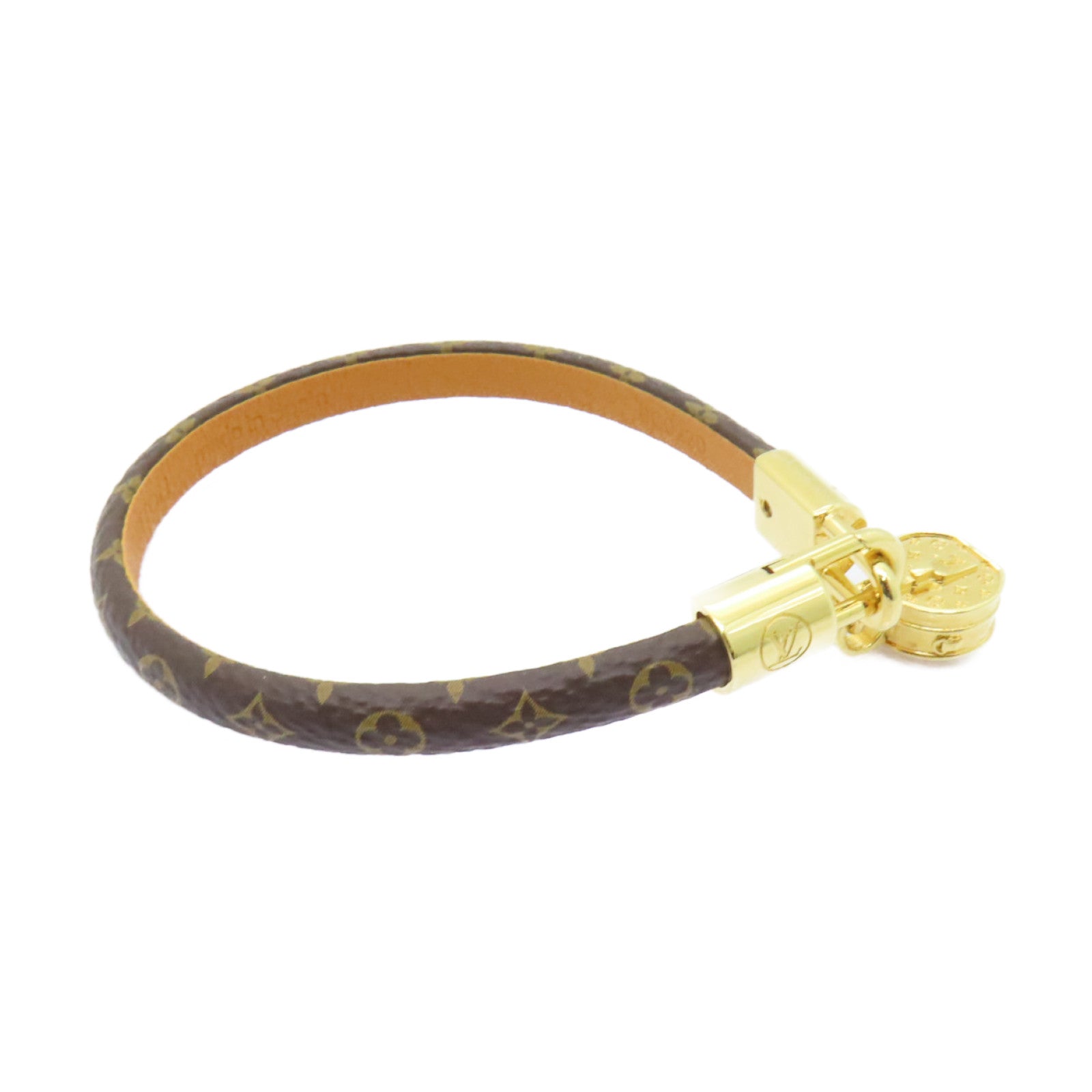 LOUIS VUITTON Monogram/金屬Bracelet手鏈棕色/金色