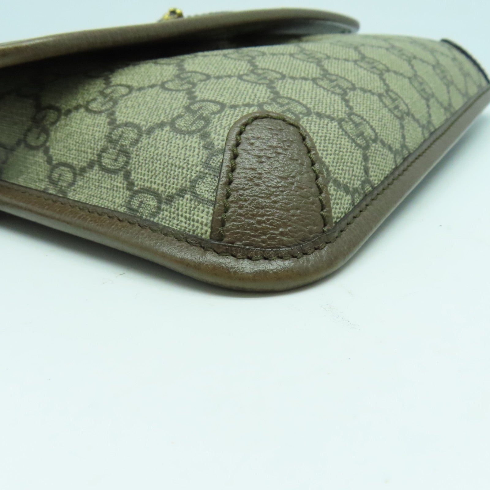 GUCCI 塗層帆布Neo Vintage GG Supreme金扣腰包啡色