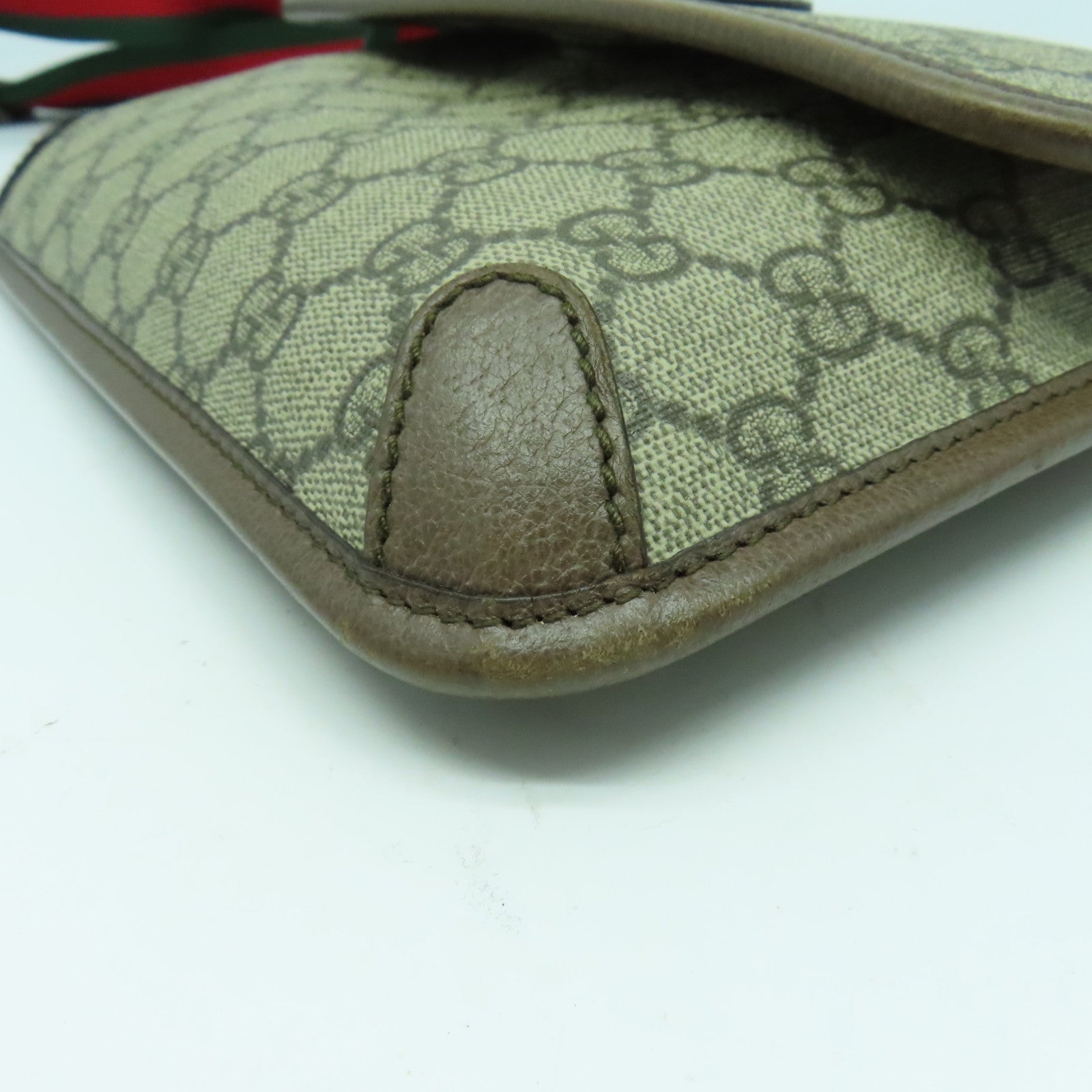 GUCCI 塗層帆布Neo Vintage GG Supreme金扣腰包啡色