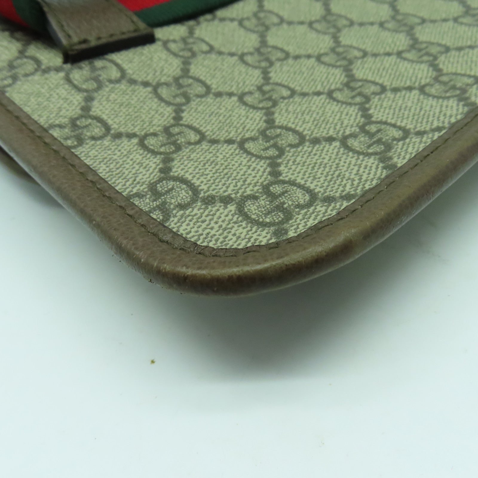 GUCCI 塗層帆布Neo Vintage GG Supreme金扣腰包啡色
