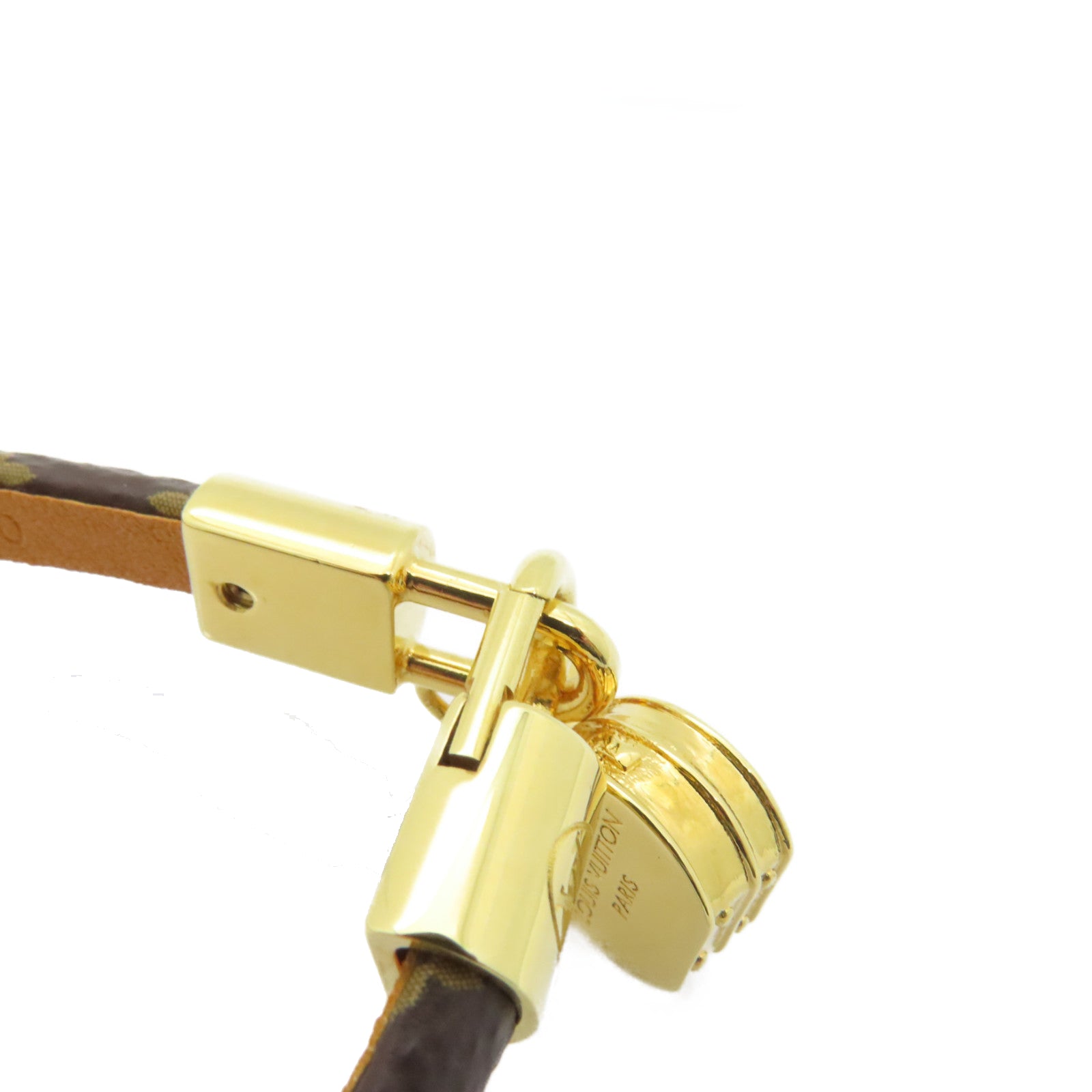 LOUIS VUITTON Monogram/金屬Bracelet手鏈棕色/金色