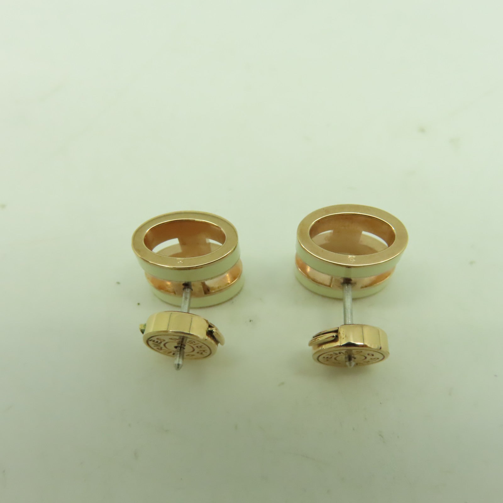 HERMES 金屬Pop H Earrings耳環白色/金色
