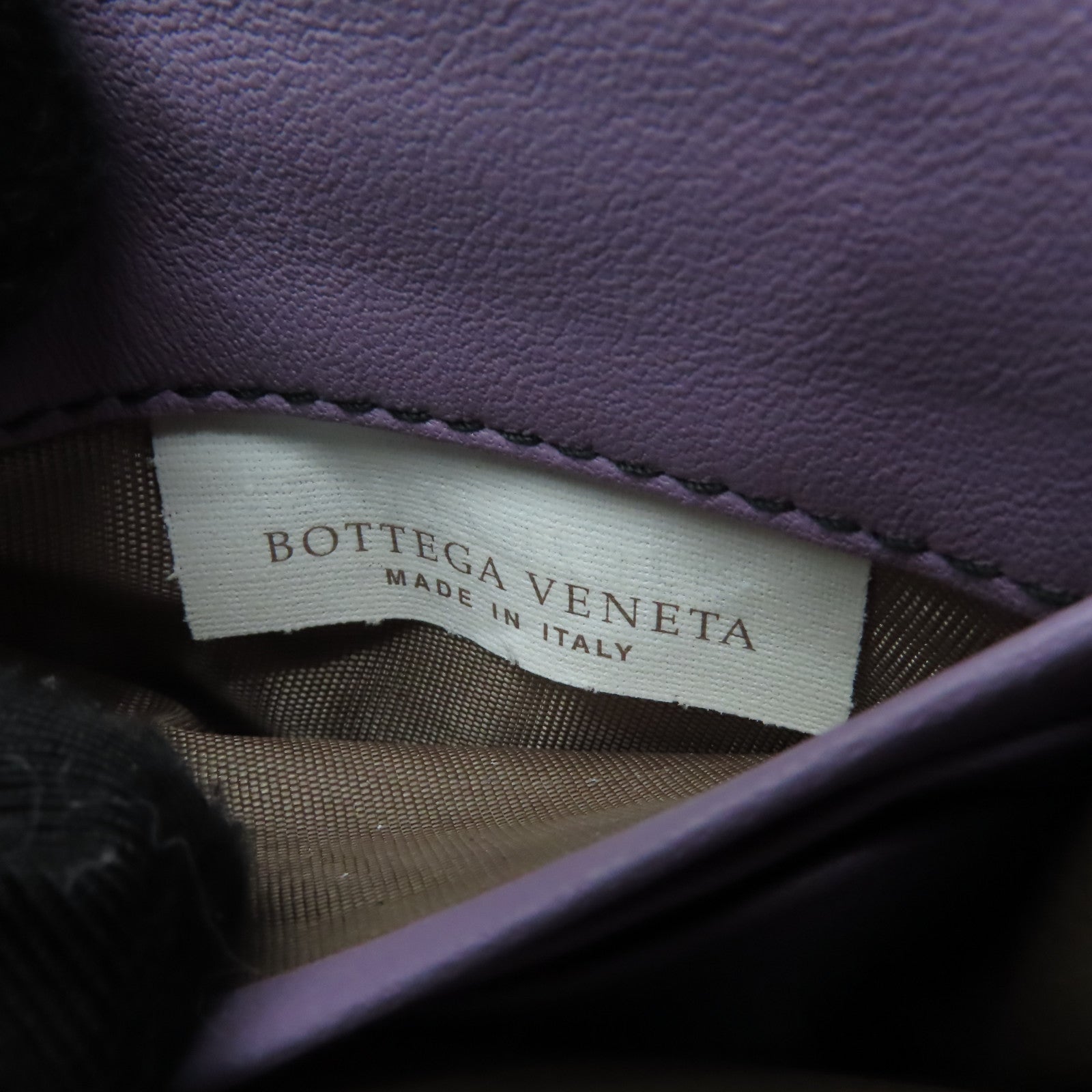 BOTTEGA VENETA 織紋皮革Chain Shoulder Bag金扣鏈帶肩背袋紫色