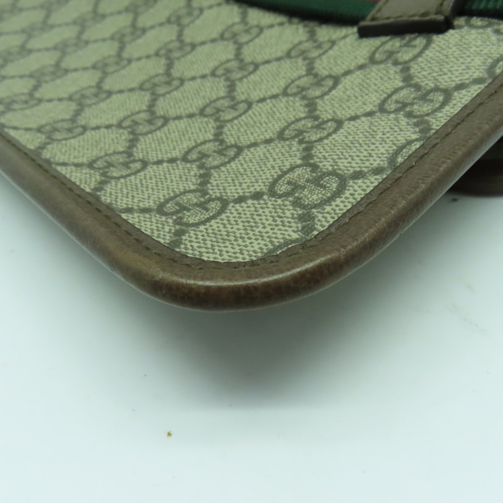 GUCCI 塗層帆布Neo Vintage GG Supreme金扣腰包啡色