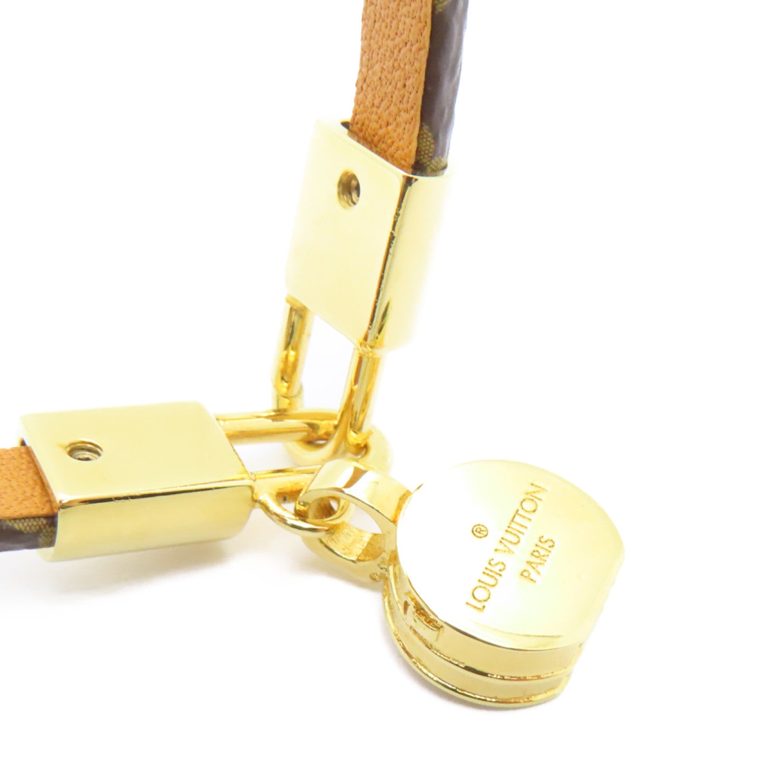 LOUIS VUITTON Monogram/金屬Bracelet手鏈棕色/金色