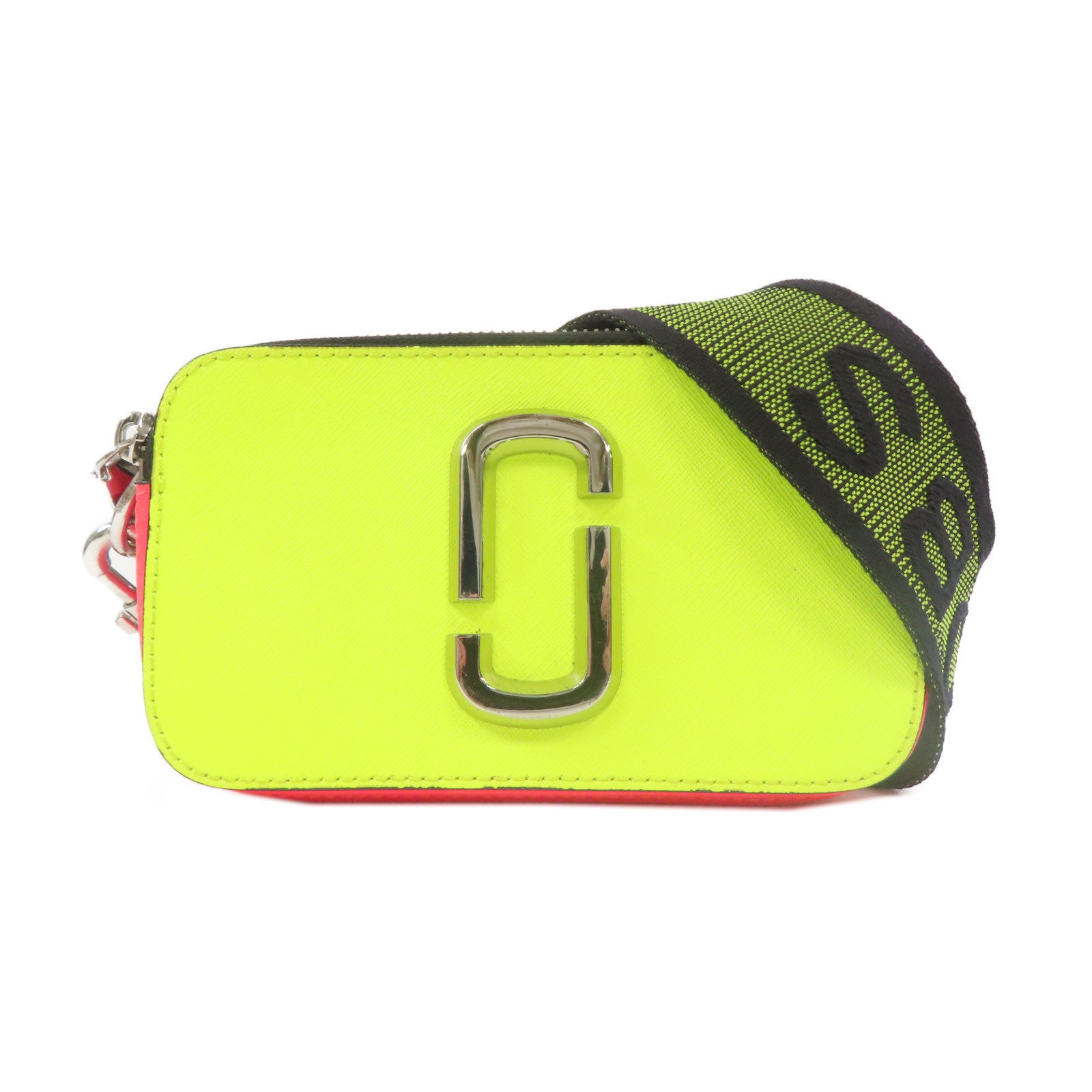 MARC JACOBS 牛皮皮革Shoulder Bag銀扣肩背袋黃色/粉紅色