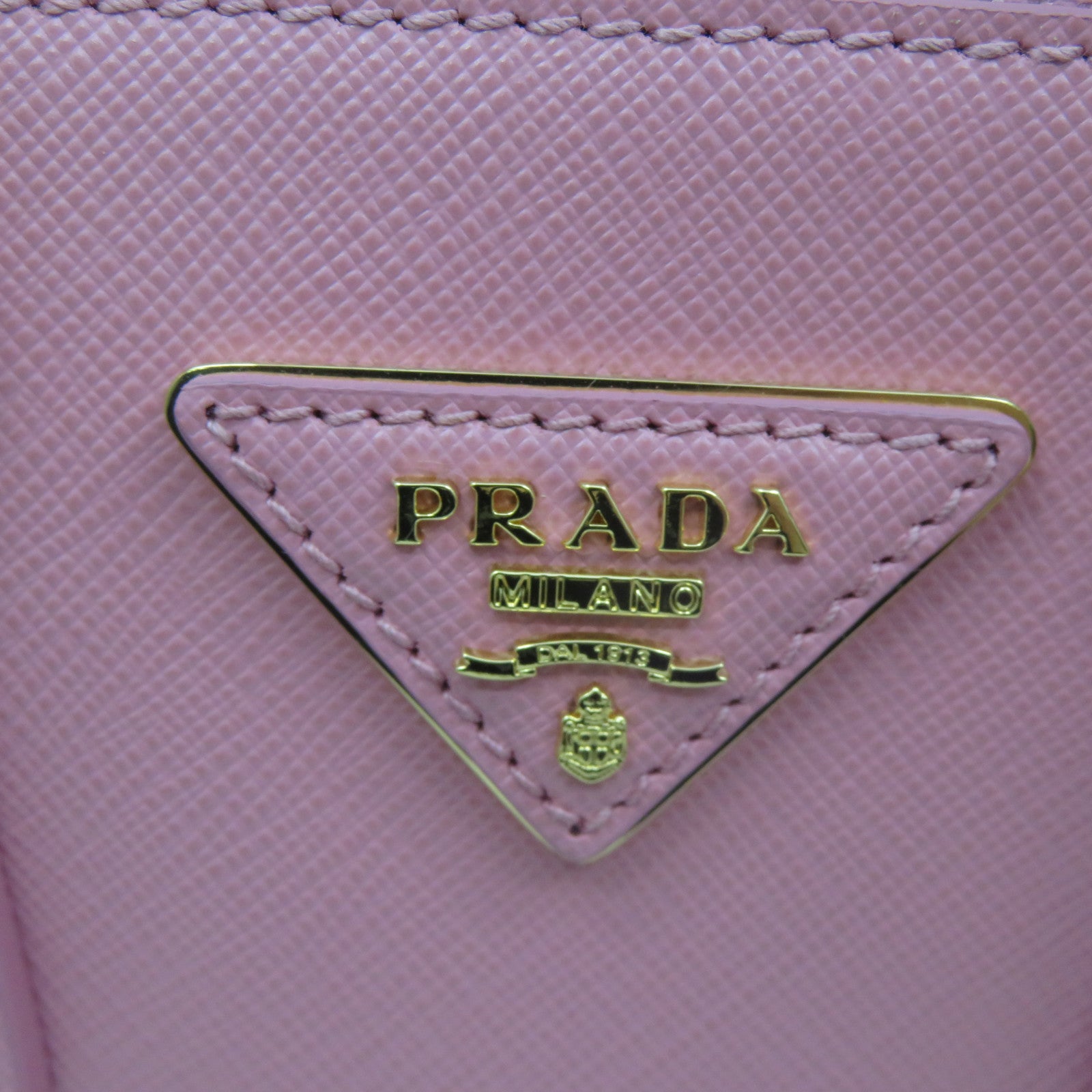 PRADA 牛皮皮革Saffiano Lux金扣手挽肩背兩用袋粉紅色