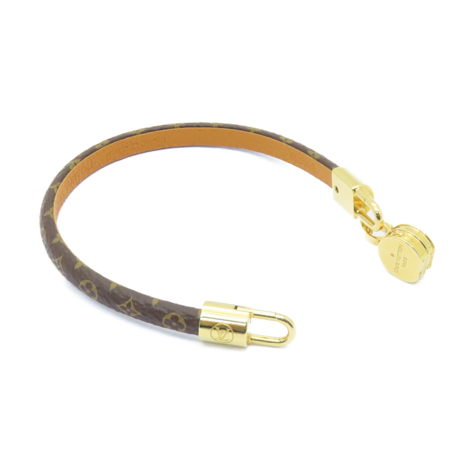 LOUIS VUITTON Monogram/金屬Bracelet手鏈棕色/金色