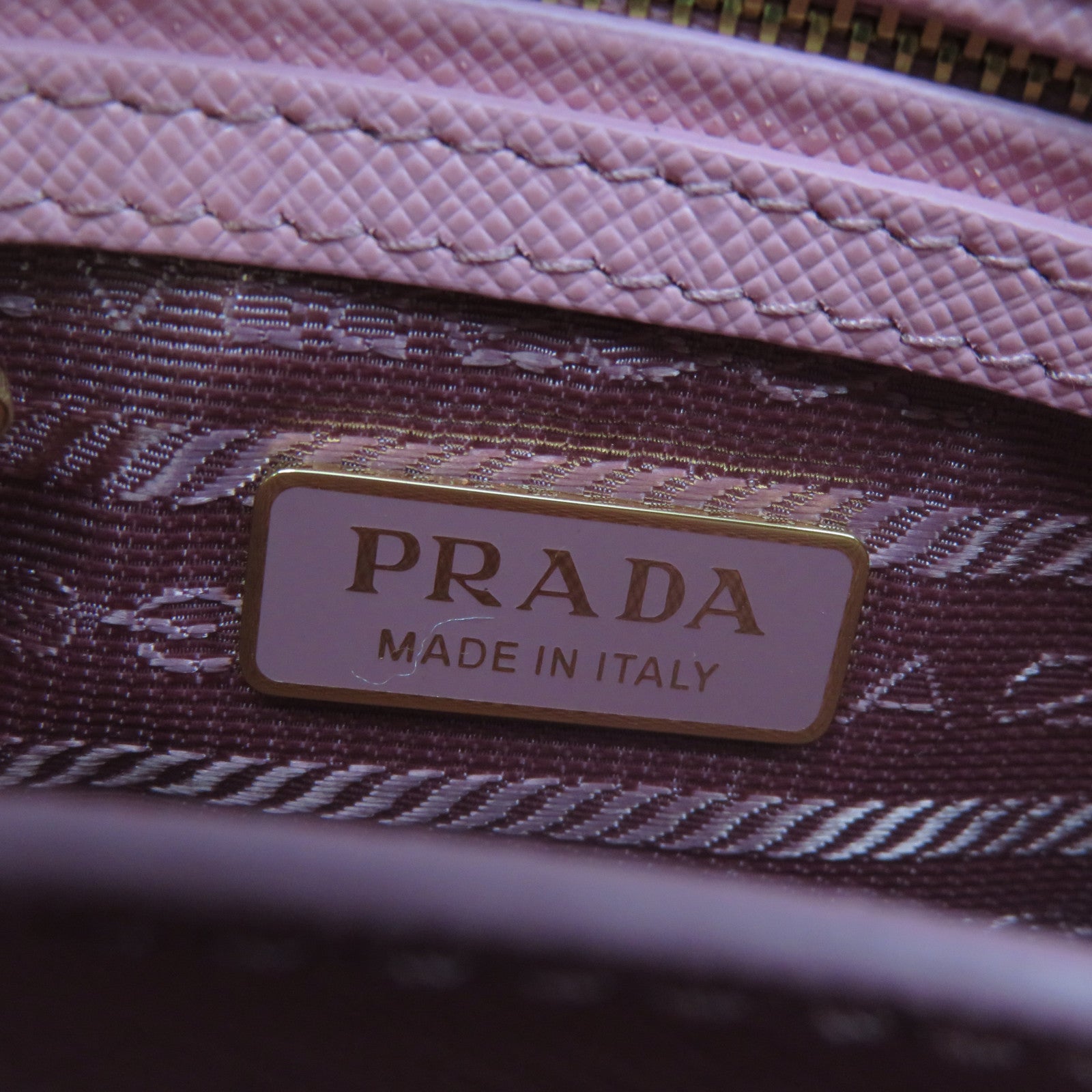PRADA 牛皮皮革Saffiano Lux金扣手挽肩背兩用袋粉紅色