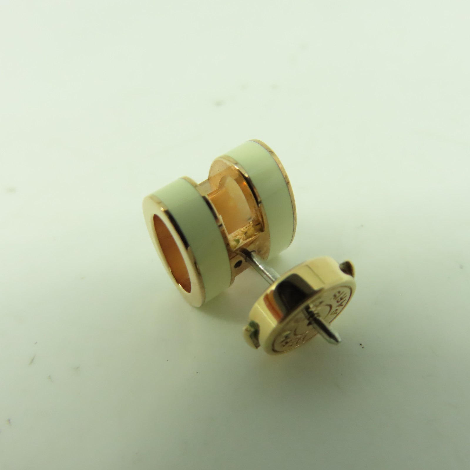 HERMES 金屬Pop H Earrings耳環白色/金色