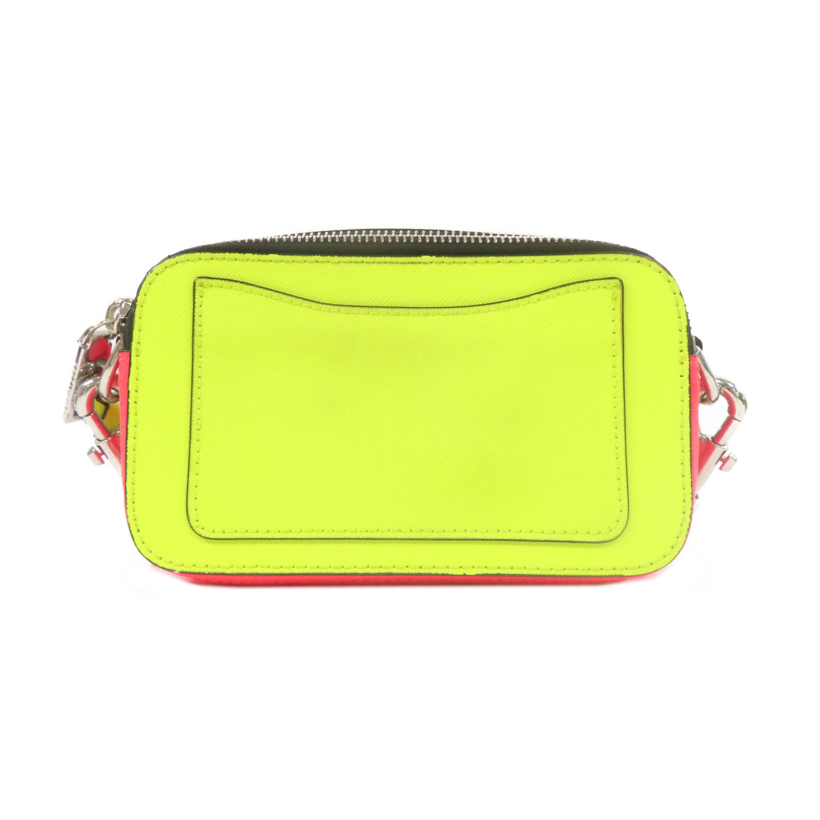 MARC JACOBS 牛皮皮革Shoulder Bag銀扣肩背袋黃色/粉紅色