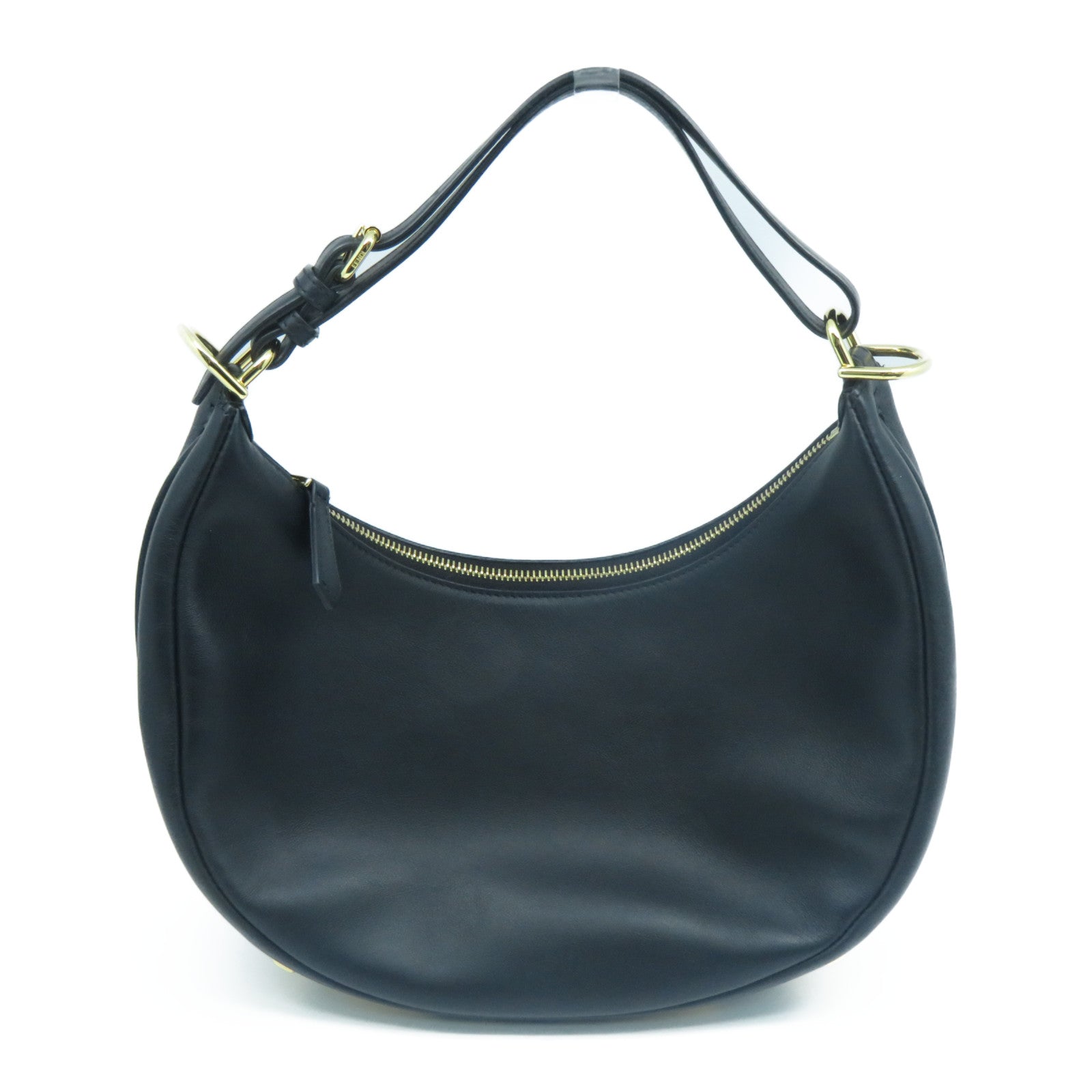 FENDI 牛皮皮革Shoulder Bag金扣肩背袋黑色