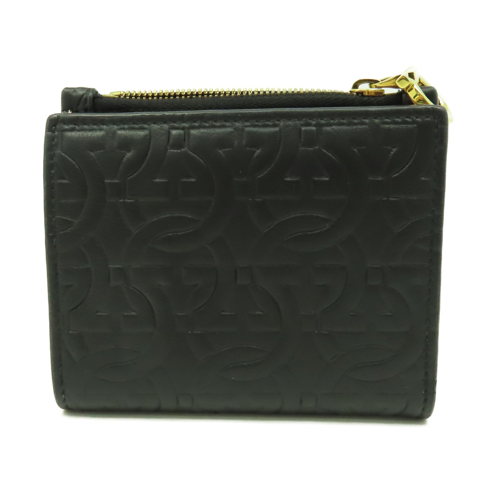 Salvatore Ferragamo 牛皮皮革Wallet金扣錢包黑色