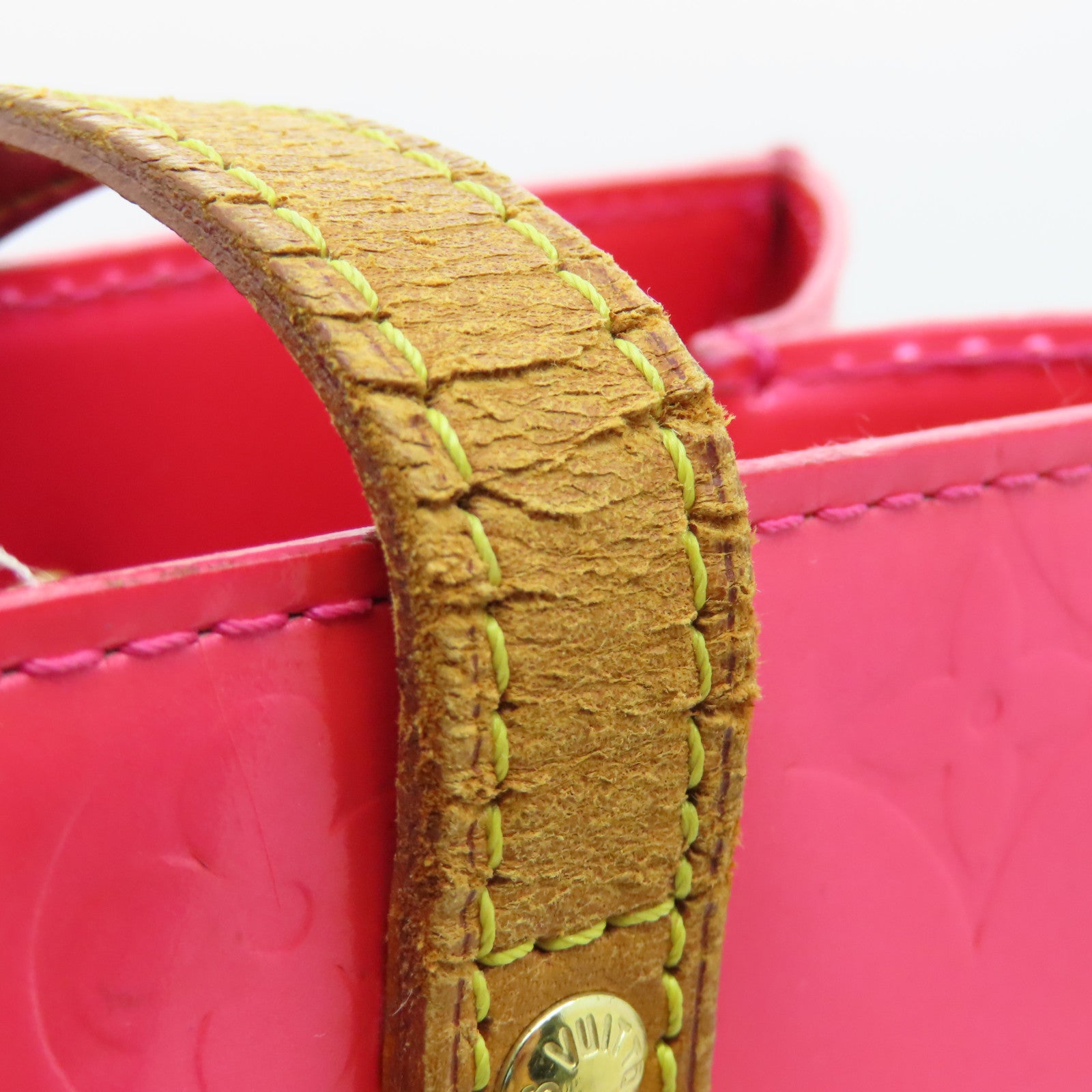 LOUIS VUITTON Vernis Lead MM Gold Buckle Hand Bag Pink