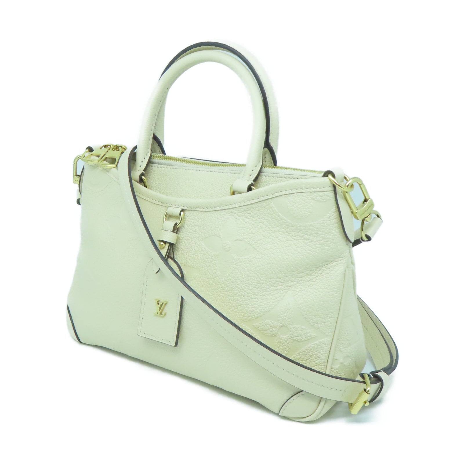 LOUIS VUITTON 【激減優惠】牛皮皮革Trianon PM金扣手挽肩背兩用袋米色