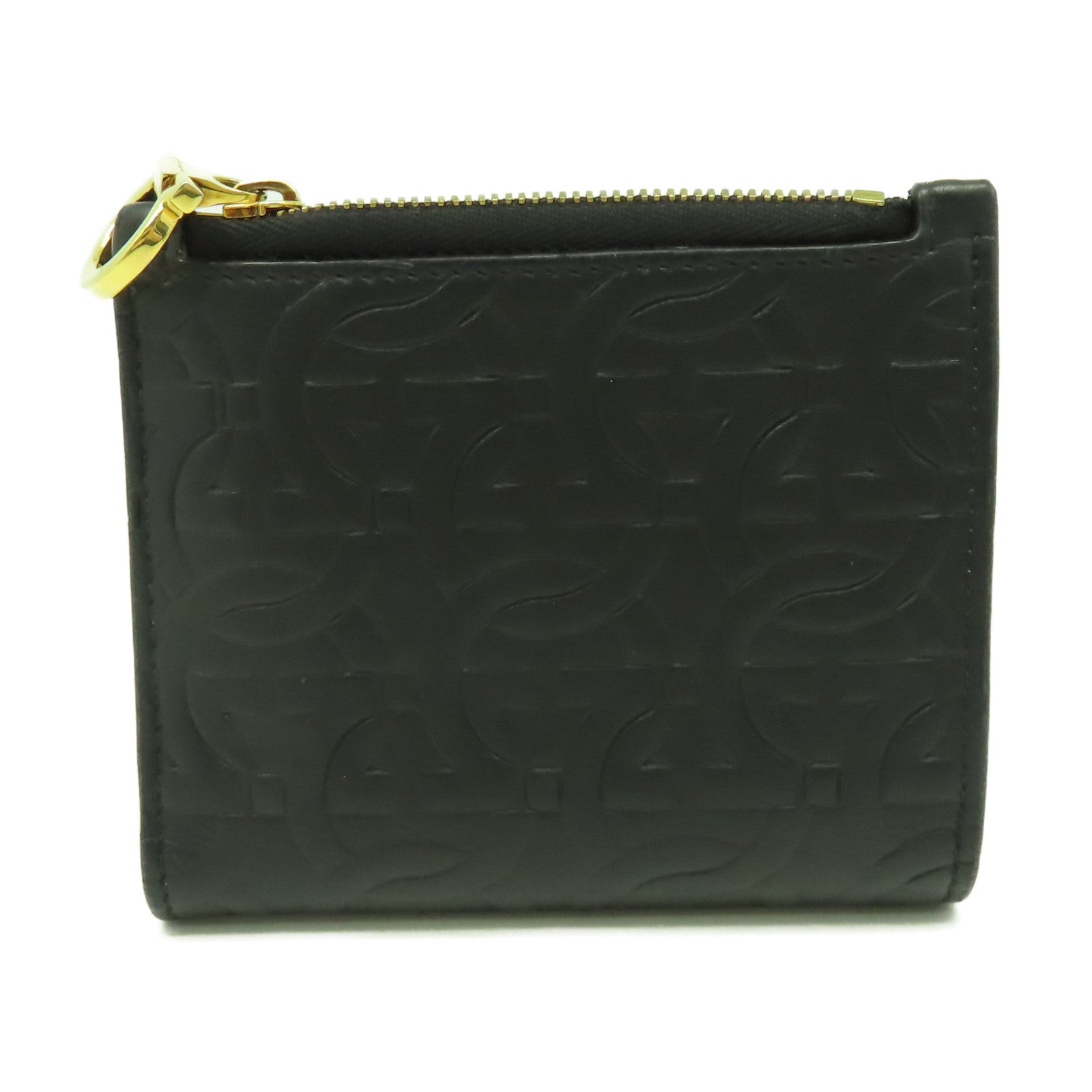 Salvatore Ferragamo 牛皮皮革Wallet金扣錢包黑色