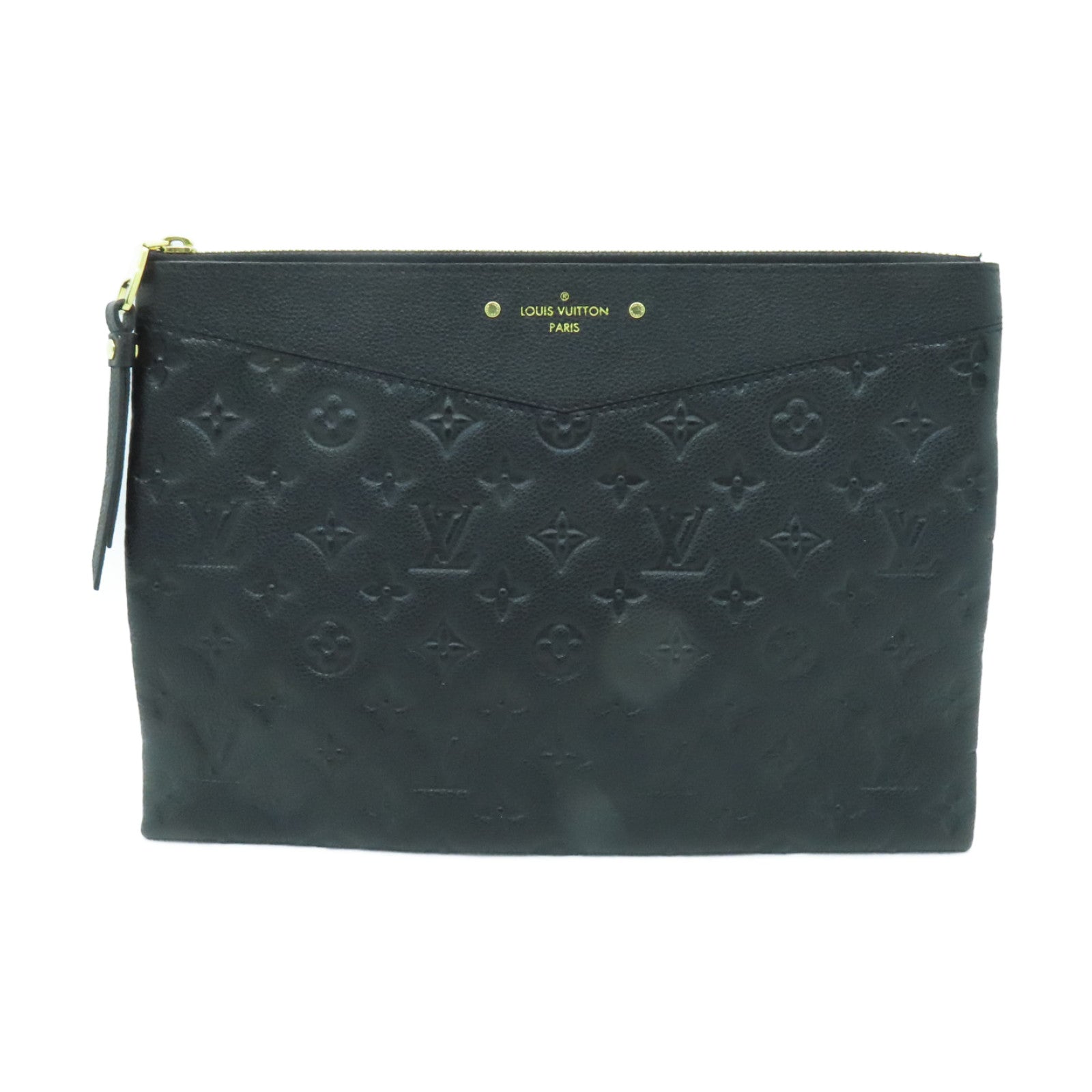 LOUIS VUITTON Monogram Empreinte Daily Pouch金扣手拿包黒色