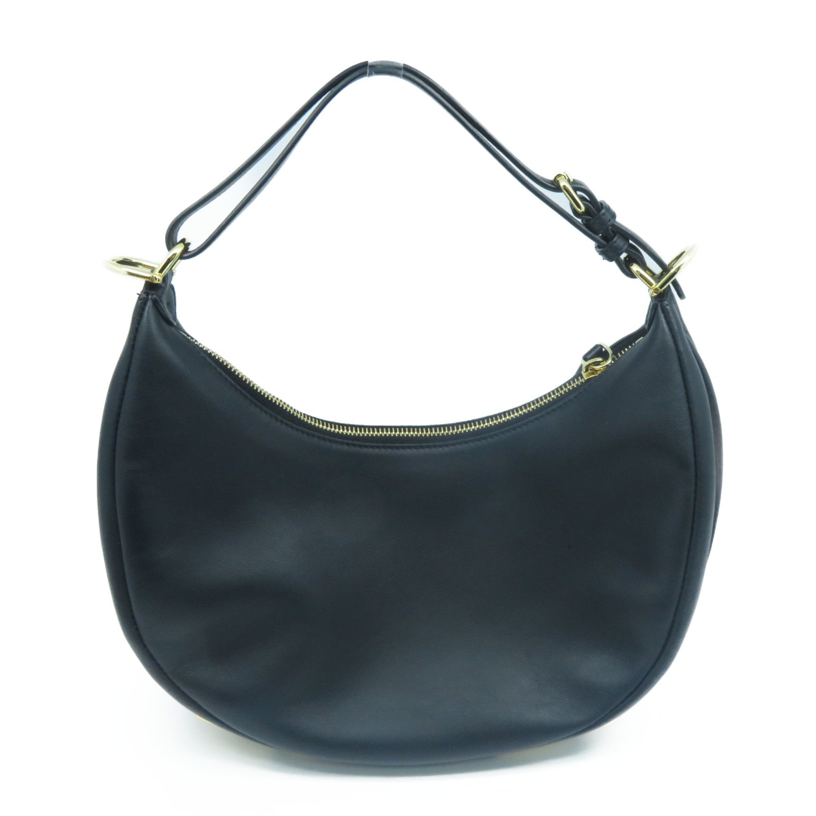 FENDI 牛皮皮革Shoulder Bag金扣肩背袋黑色