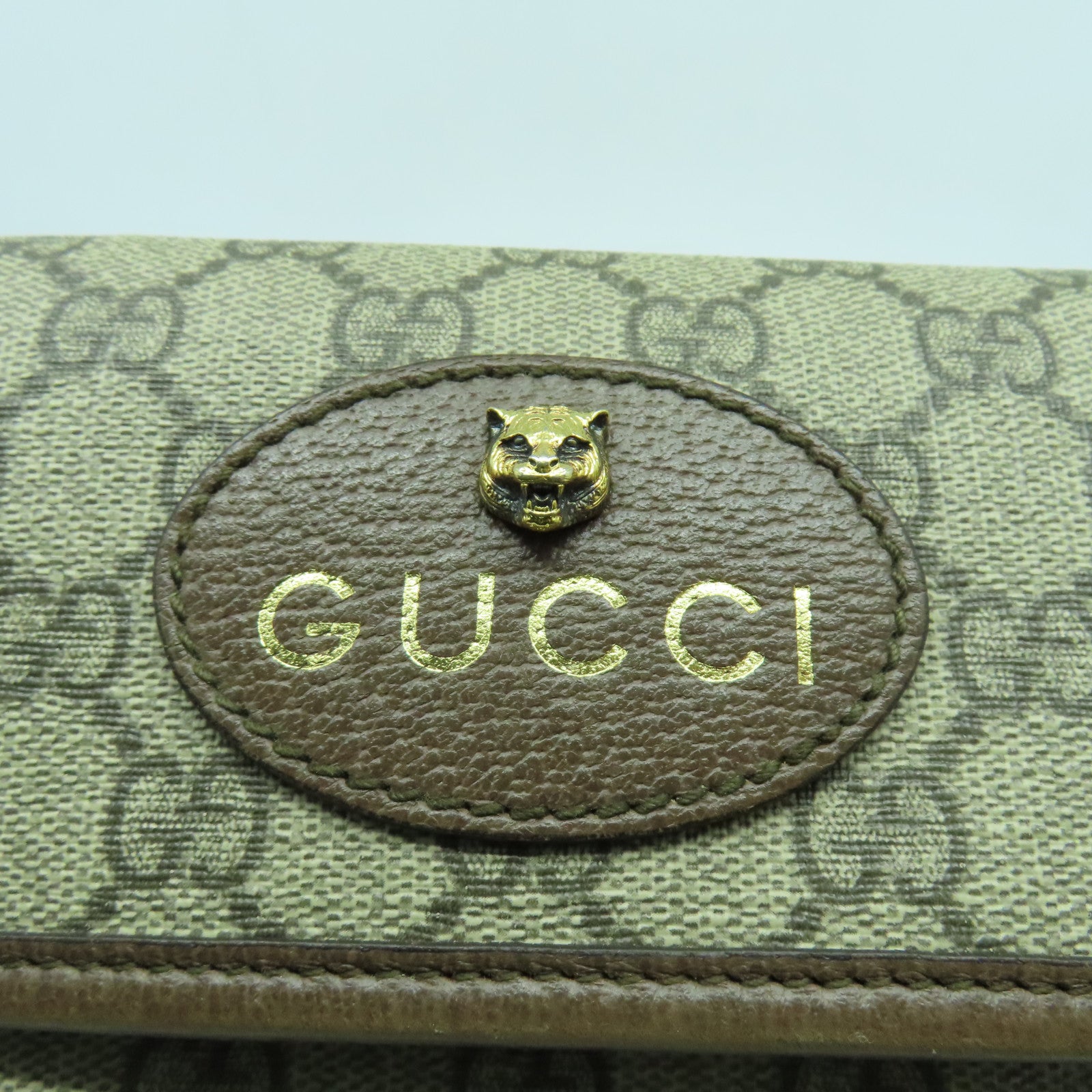 GUCCI 塗層帆布Neo Vintage GG Supreme金扣腰包啡色