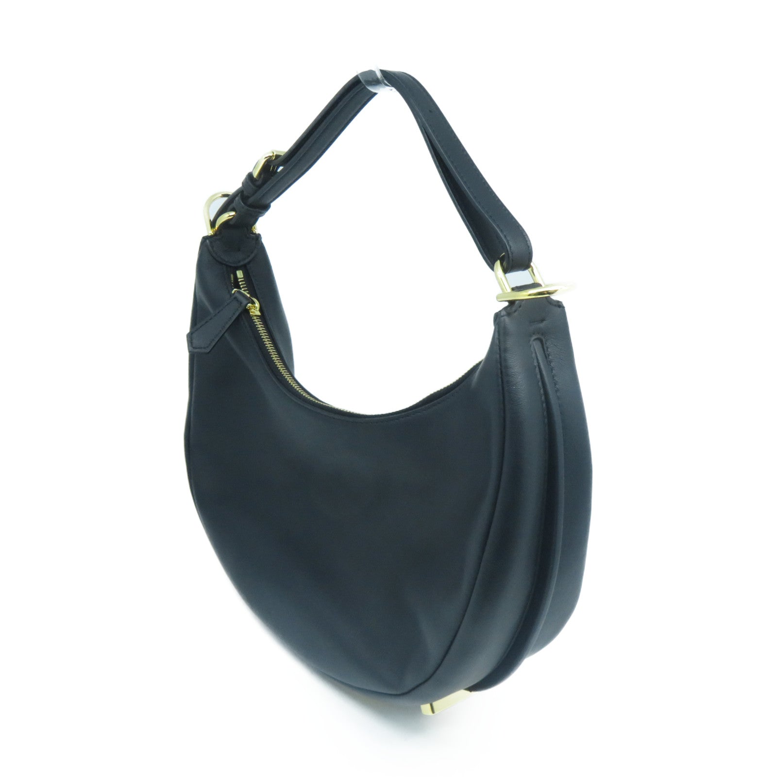 FENDI 牛皮皮革Shoulder Bag金扣肩背袋黑色