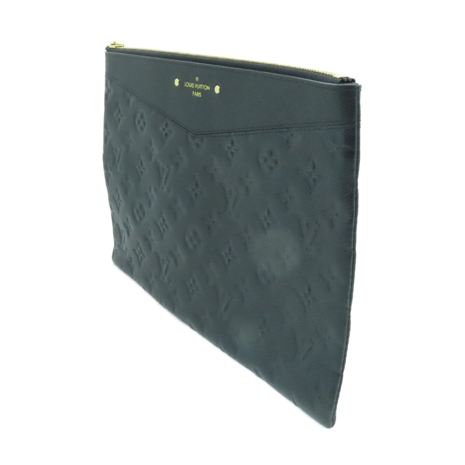LOUIS VUITTON Monogram Empreinte Daily Pouch金扣手拿包黒色